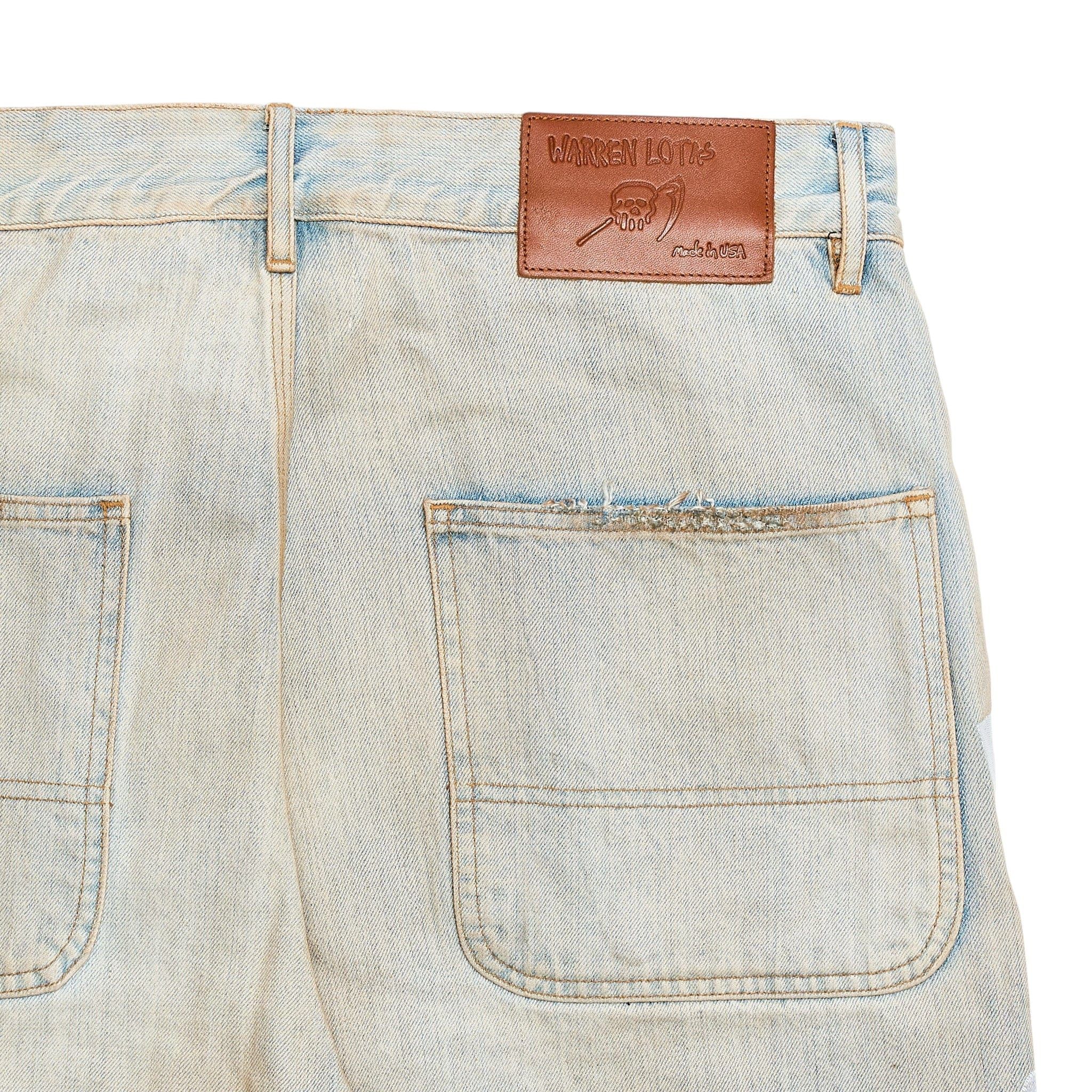 Warren Lotas Embroidered Reaper Moto Denim Shorts Dirty Indigo Size US 30 / EU 46 - 4 Thumbnail
