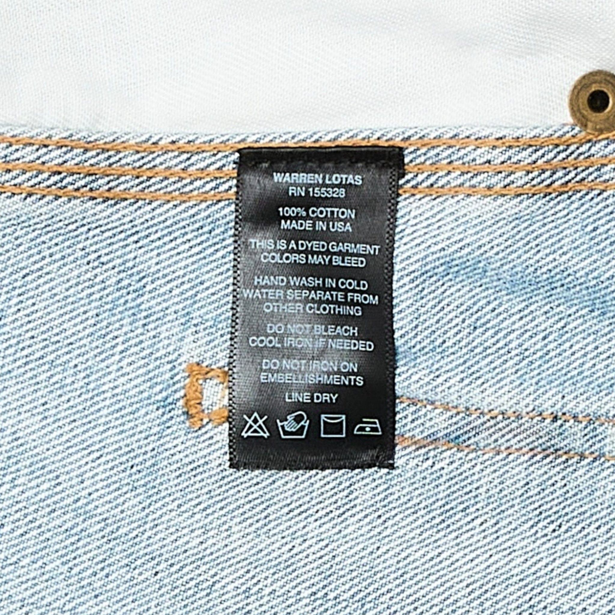 Warren Lotas Embroidered Reaper Moto Denim Shorts Dirty Indigo Size US 30 / EU 46 - 6 Thumbnail