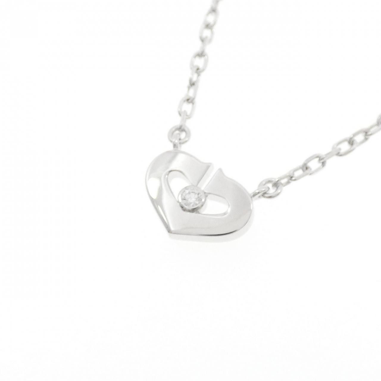 Cartier Cartier Cartier C Heart 750 White Gold Diamond Necklace Precious Metal Necklace DUTY FREE for USA Size ONE SIZE - 3 Thumbnail