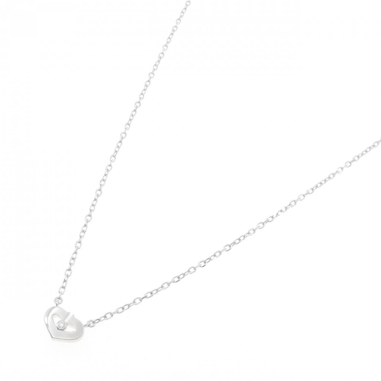 Cartier Cartier Cartier C Heart 750 White Gold Diamond Necklace Precious Metal Necklace DUTY FREE for USA Size ONE SIZE - 2 Thumbnail