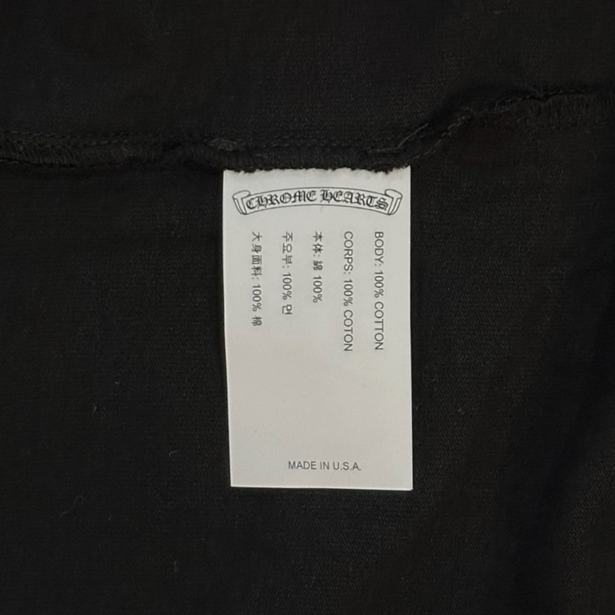 Chrome Hearts Embroidered Chart Logo Pocket Short Sleeve Tee Shirt Black Size US XXL / EU 58 / 5 - 5 Thumbnail