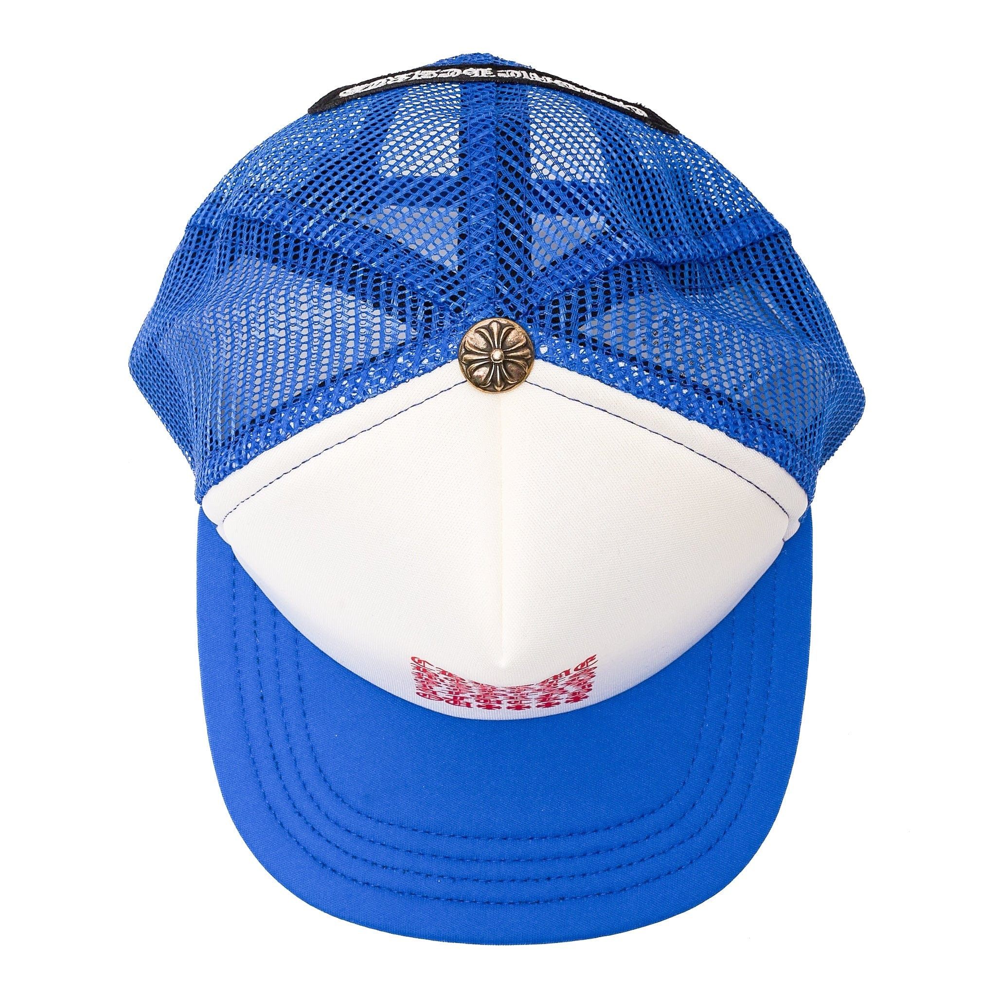 Chrome Hearts Eyechart Logo Trucker Hat Blue White Red Size ONE SIZE - 7 Thumbnail