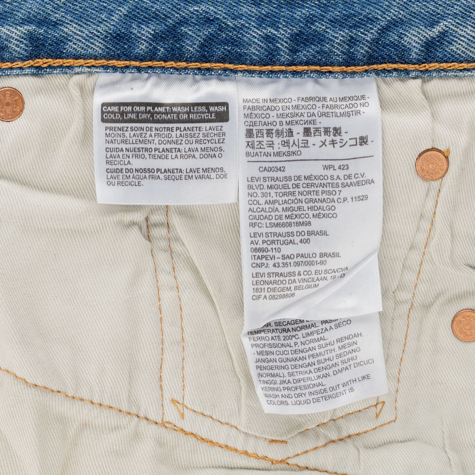 DENIM TEARS Bust Down Swarovski Tears 501 Jeans Light Wash Size US 36 / EU 52 - 6 Thumbnail