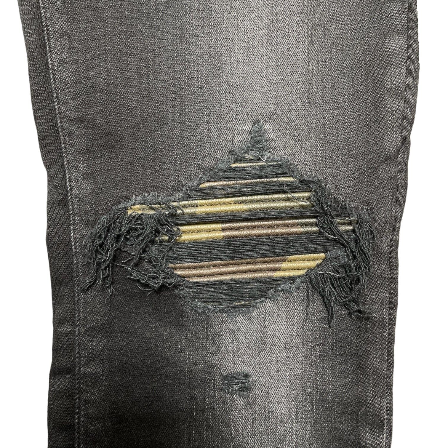 Amiri Amiri MX1 Camo Leather Patch Jeans Aged Black Size US 34 / EU 50 - 3 Thumbnail