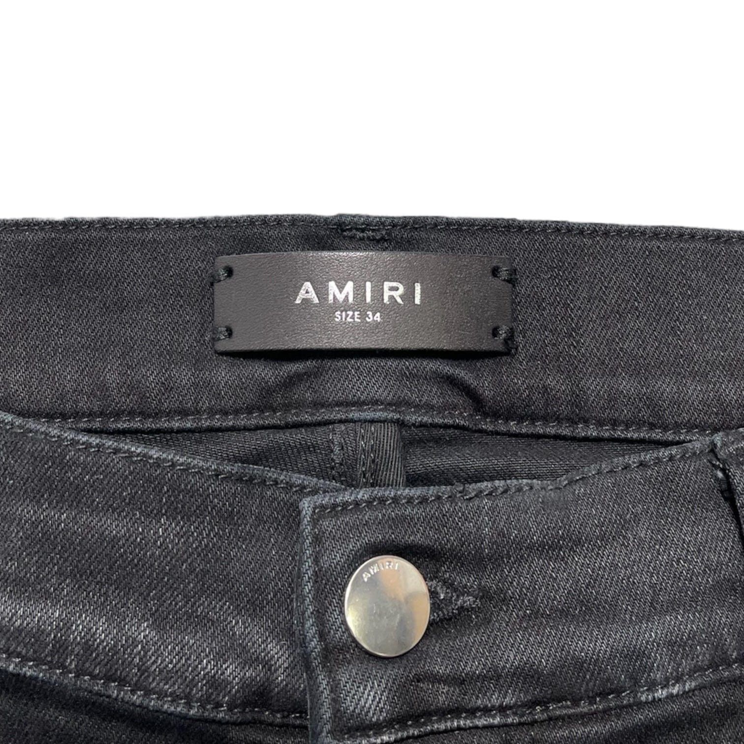 Amiri Amiri MX1 Camo Leather Patch Jeans Aged Black Size US 34 / EU 50 - 4 Thumbnail