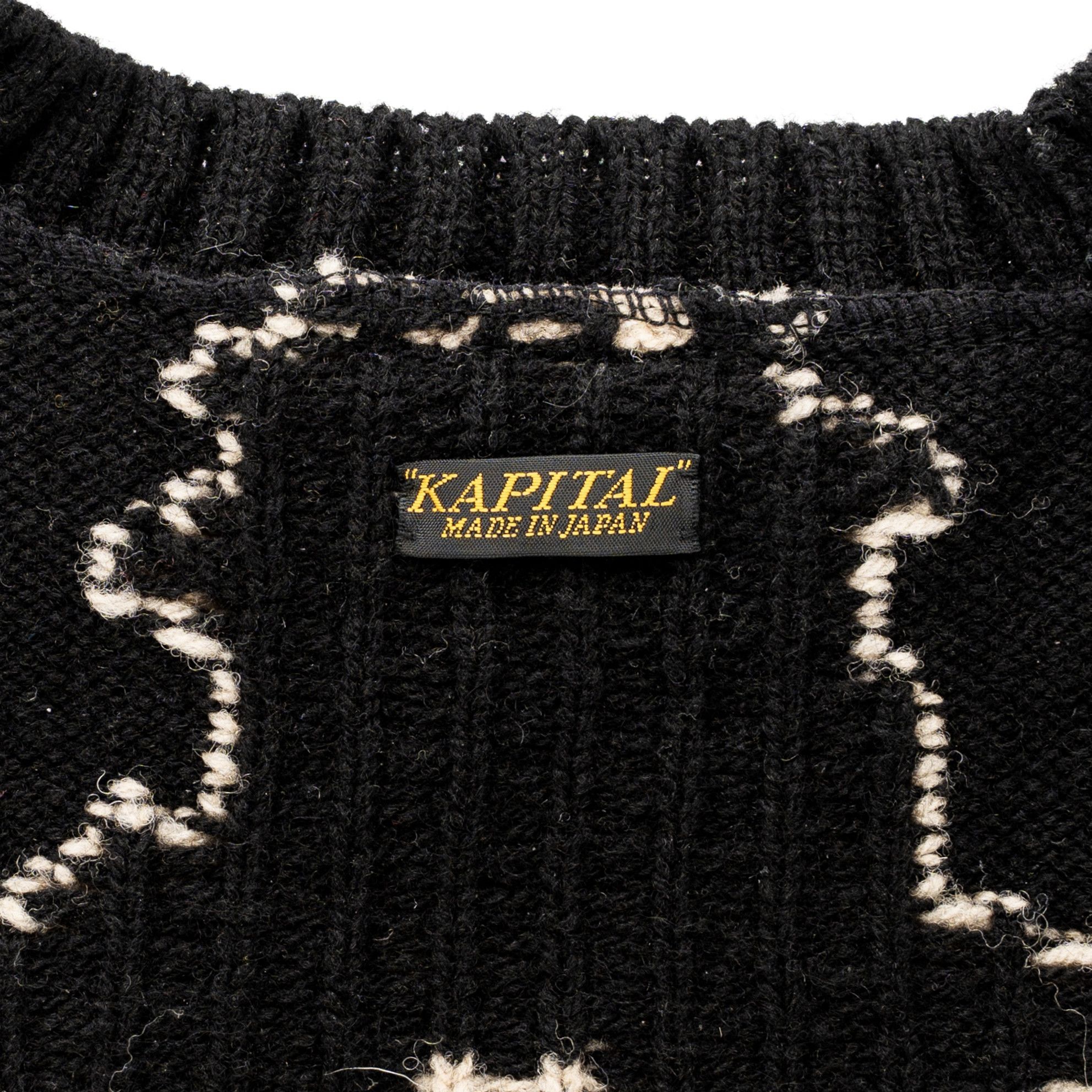 Kapital Bone Knit Sweater Black White Size US XS / EU 42 / 0 - 5 Thumbnail