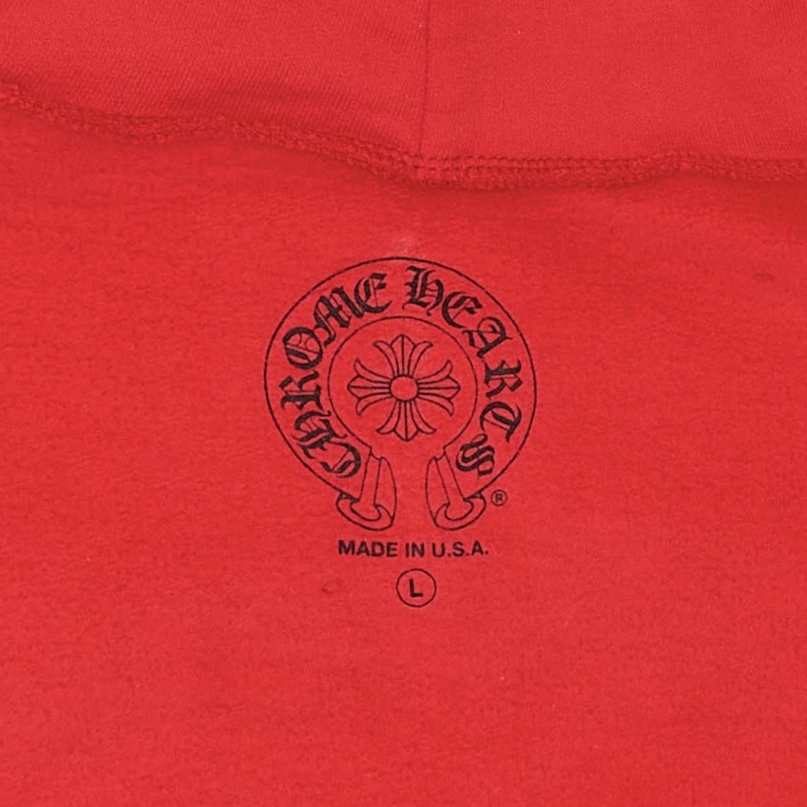 Chrome Hearts Scroll Logo Hooded Sweatshirt Red White Size US XS / EU 42 / 0 - 6 Thumbnail
