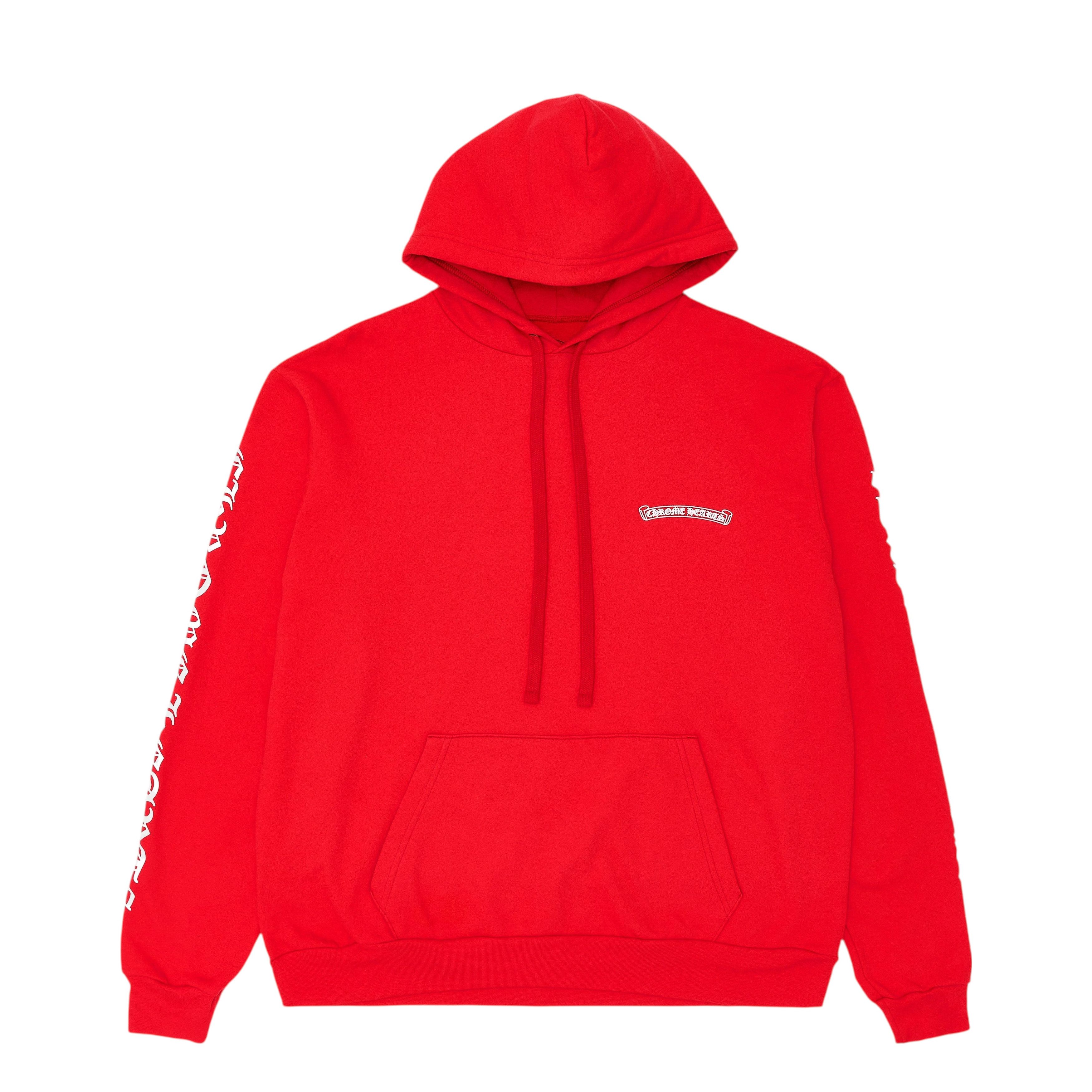 Chrome Hearts Scroll Logo Hooded Sweatshirt Red White Size US XS / EU 42 / 0 - 2 Thumbnail