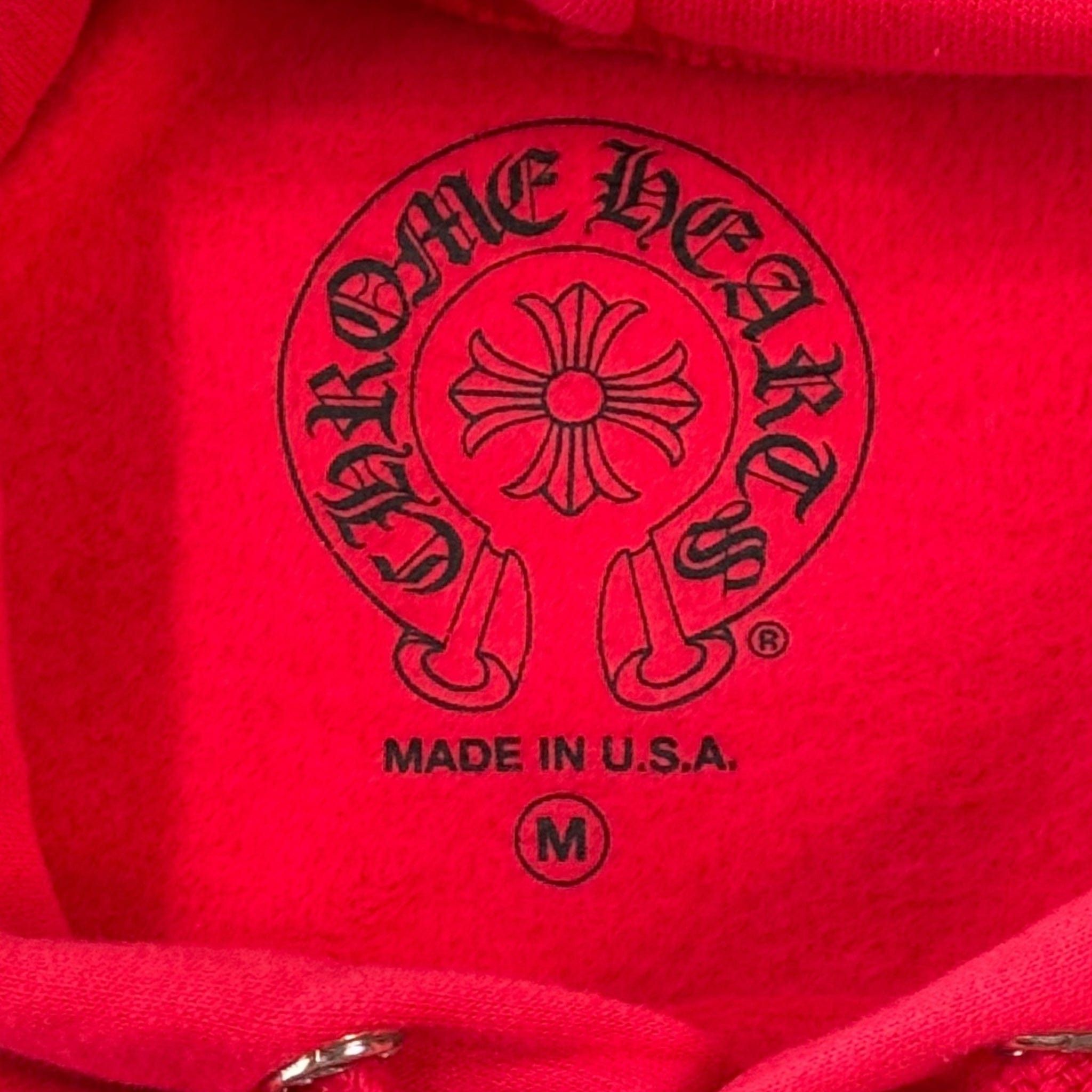 Chrome Hearts Scroll Logo Hooded Sweatshirt Red White Size US XS / EU 42 / 0 - 7 Thumbnail