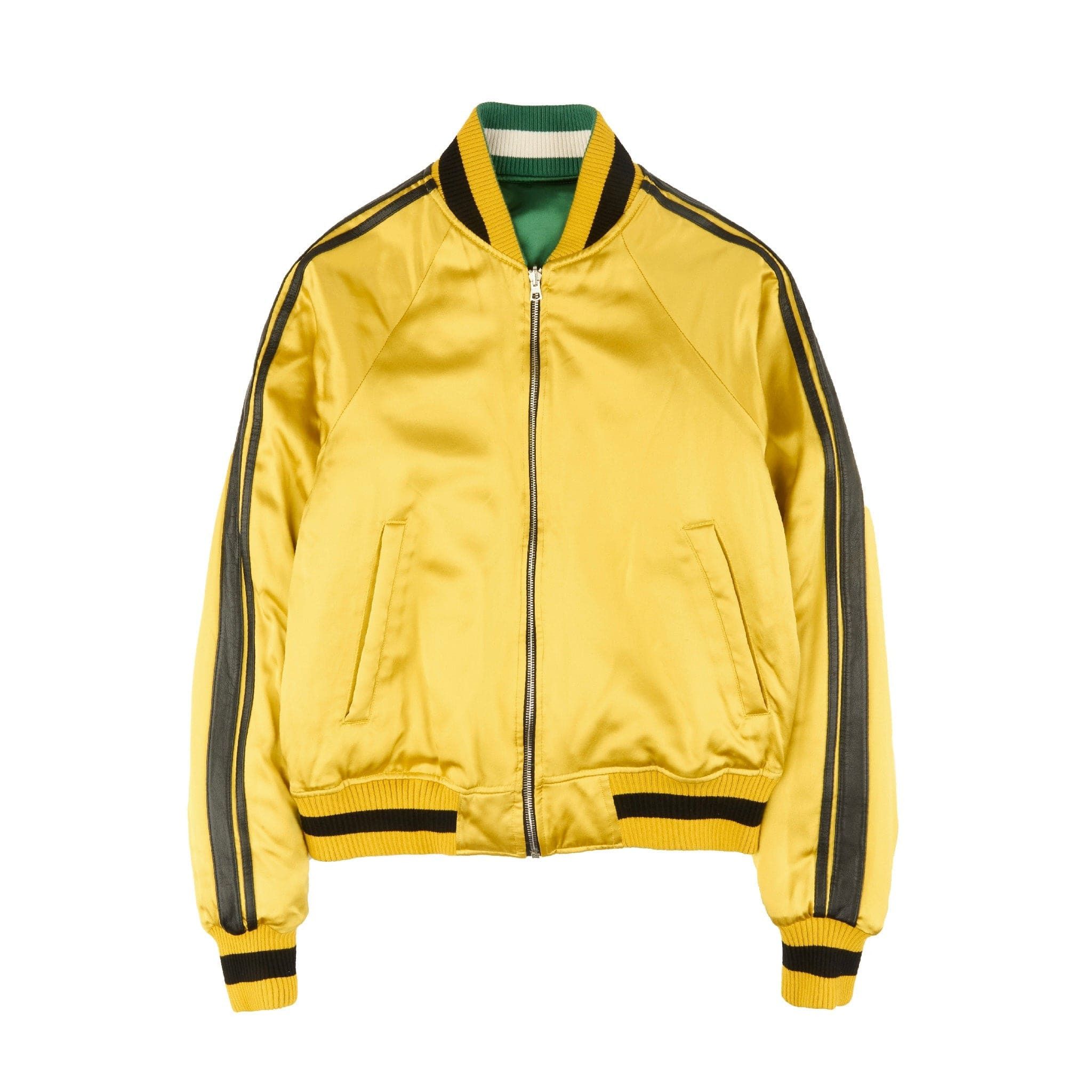 Amiri Amiri Reversible Silk Bomber Jacket Green Yellow Multi Size US S / EU 44-46 / 1 - 3 Thumbnail