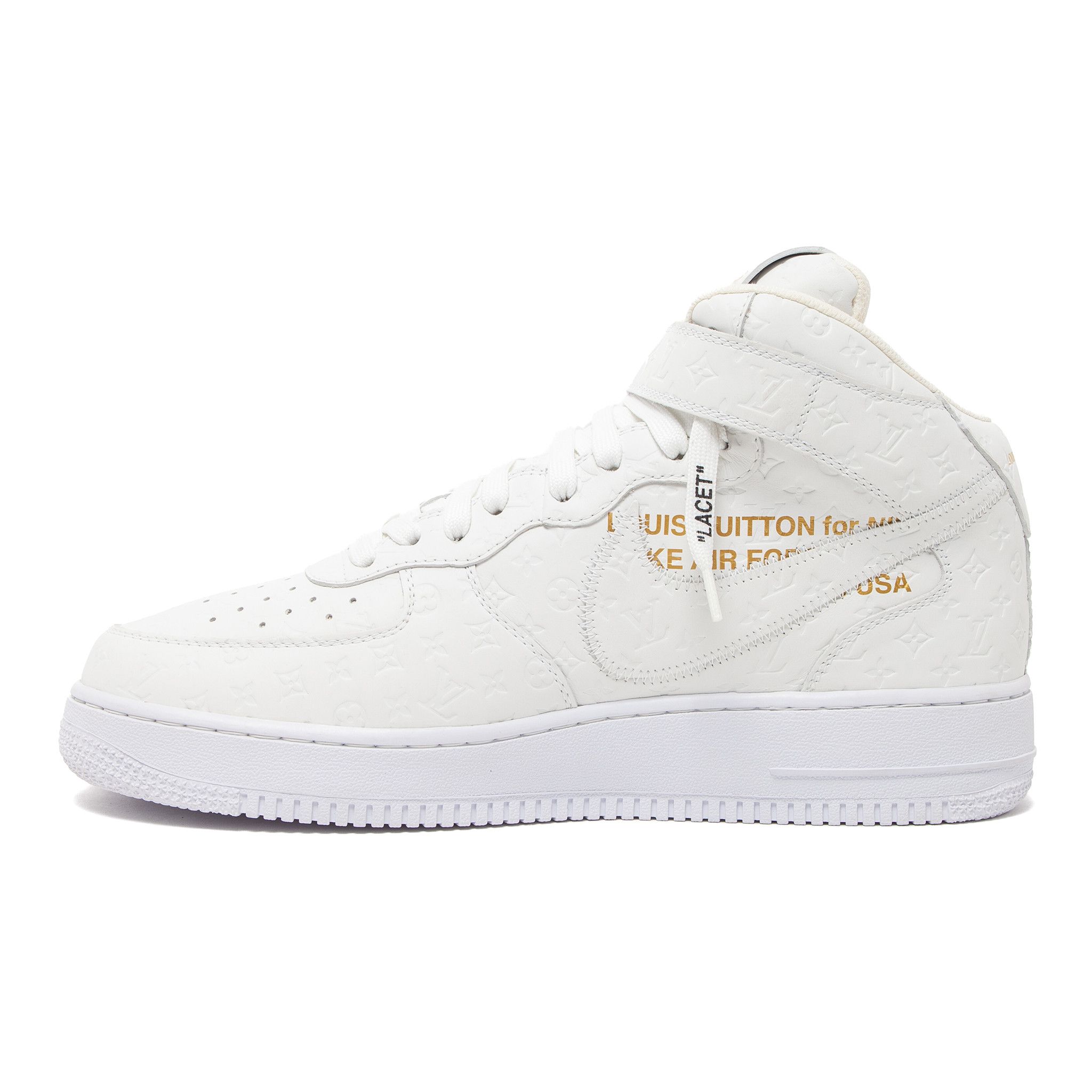 Louis Vuitton Nike Air Force 1 Mid By Virgil Abloh White Size US 10.5 / EU 43-44 - 3 Thumbnail