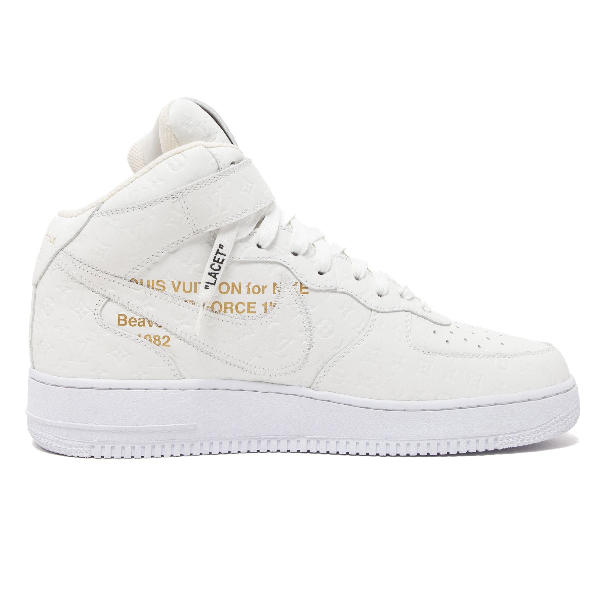 Louis Vuitton Nike Air Force 1 Mid By Virgil Abloh White Size US 10.5 / EU 43-44 - 4 Thumbnail