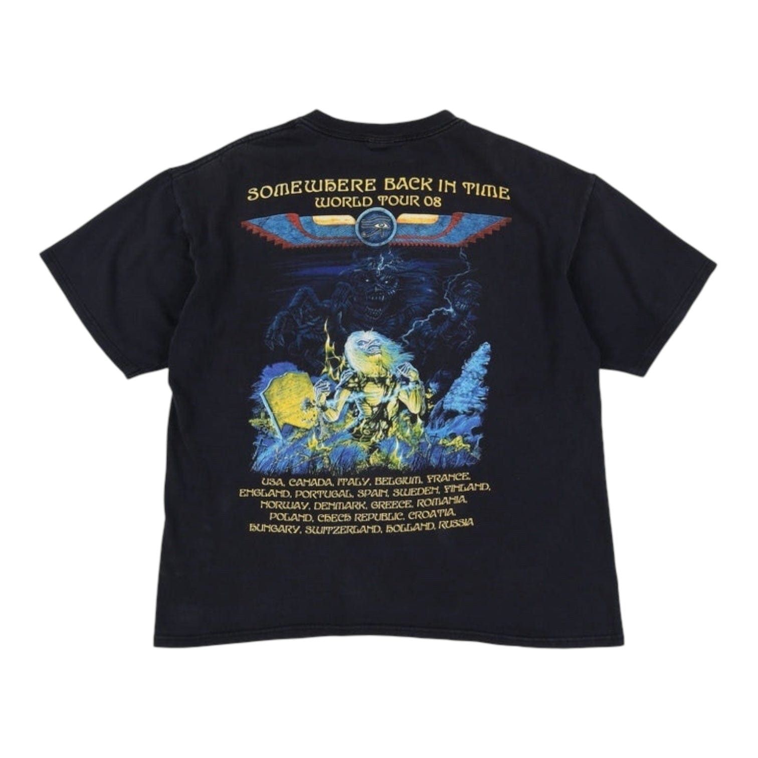 Vintage 2008 Iron Maiden Somewhere Back In Time World Tour Photo Sh Size US XXL / EU 58 / 5 - 2 Thumbnail