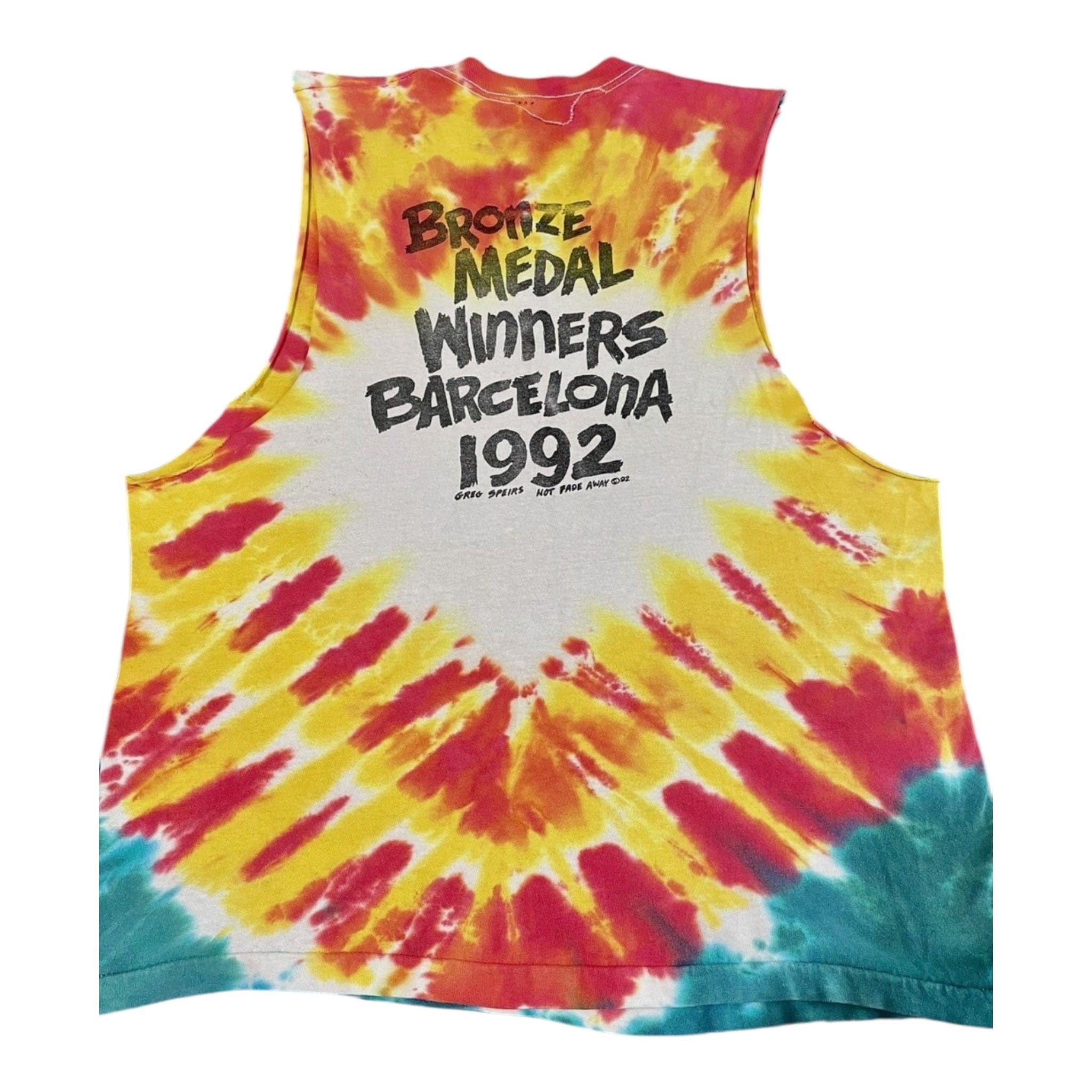 Vintage 1992 Lithuania Olympics Logo Sleeveless Tee Shit Ti Dye Mul Size US L / EU 52-54 / 3 - 2 Thumbnail