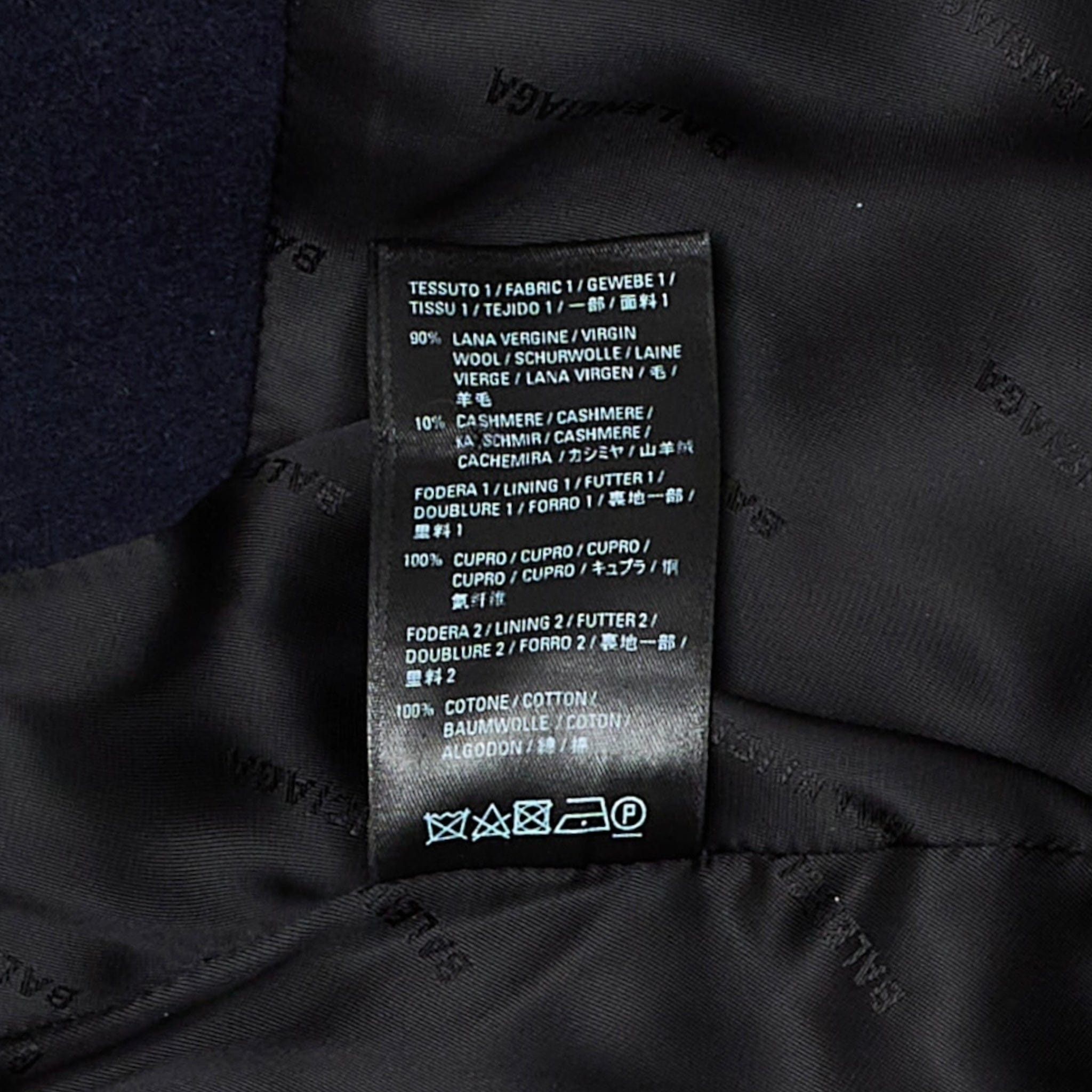 Balenciaga Padded Peacoat Navy Blue Black Size US L / EU 52-54 / 3 - 7 Thumbnail