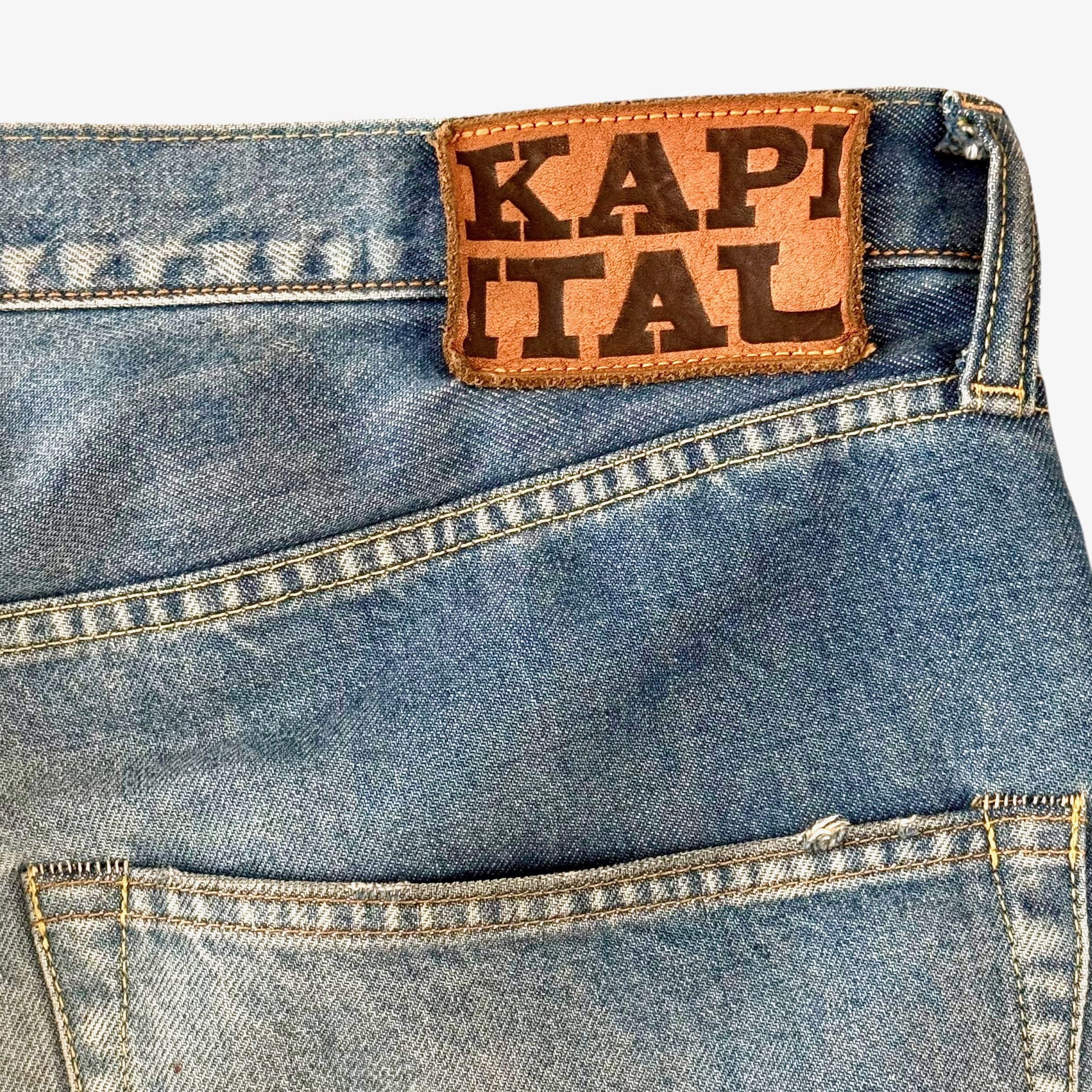 Kapital Bone Denim Shorts Indigo White Size US 36 / EU 52 - 3 Thumbnail