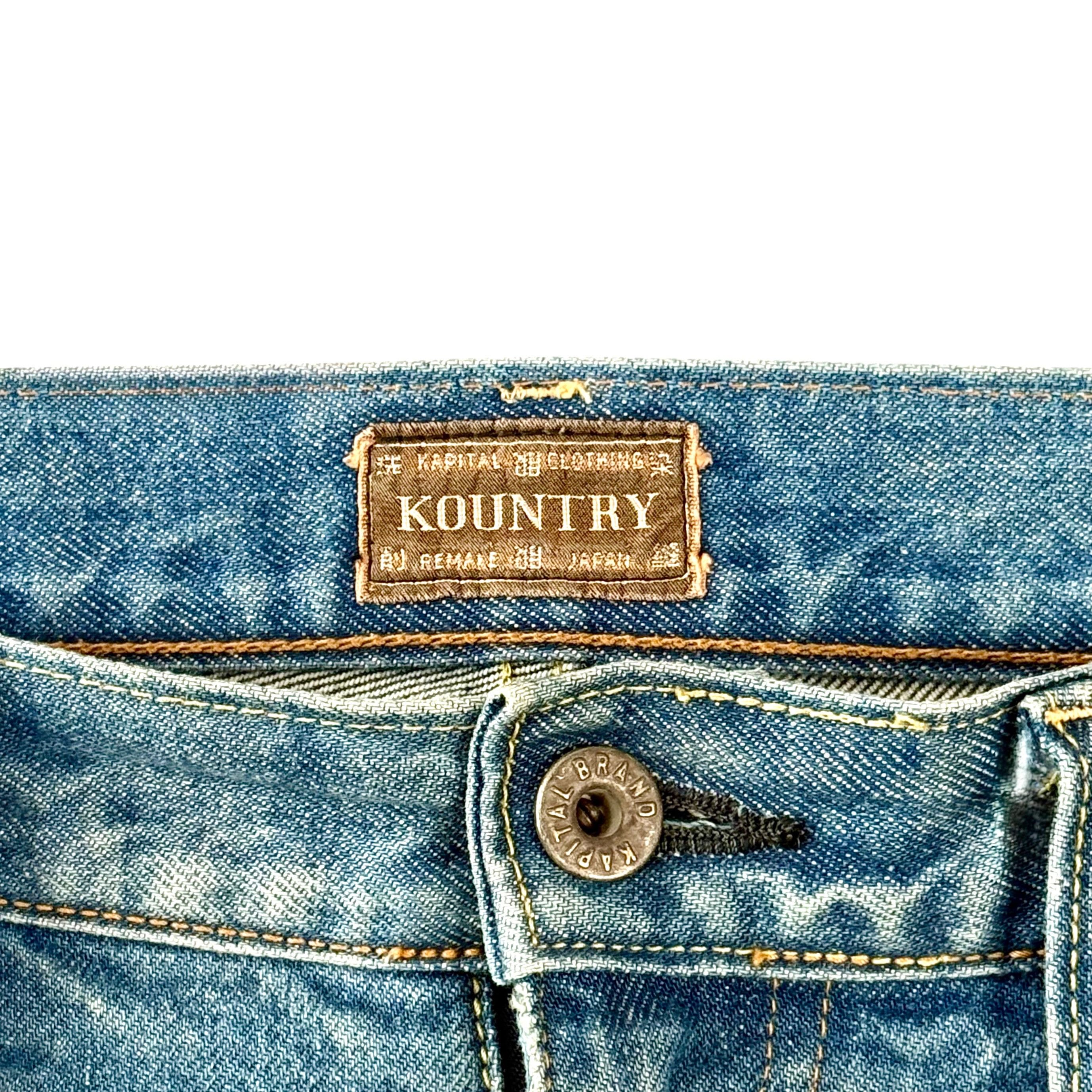 Kapital Bone Denim Shorts Indigo White Size US 36 / EU 52 - 4 Thumbnail