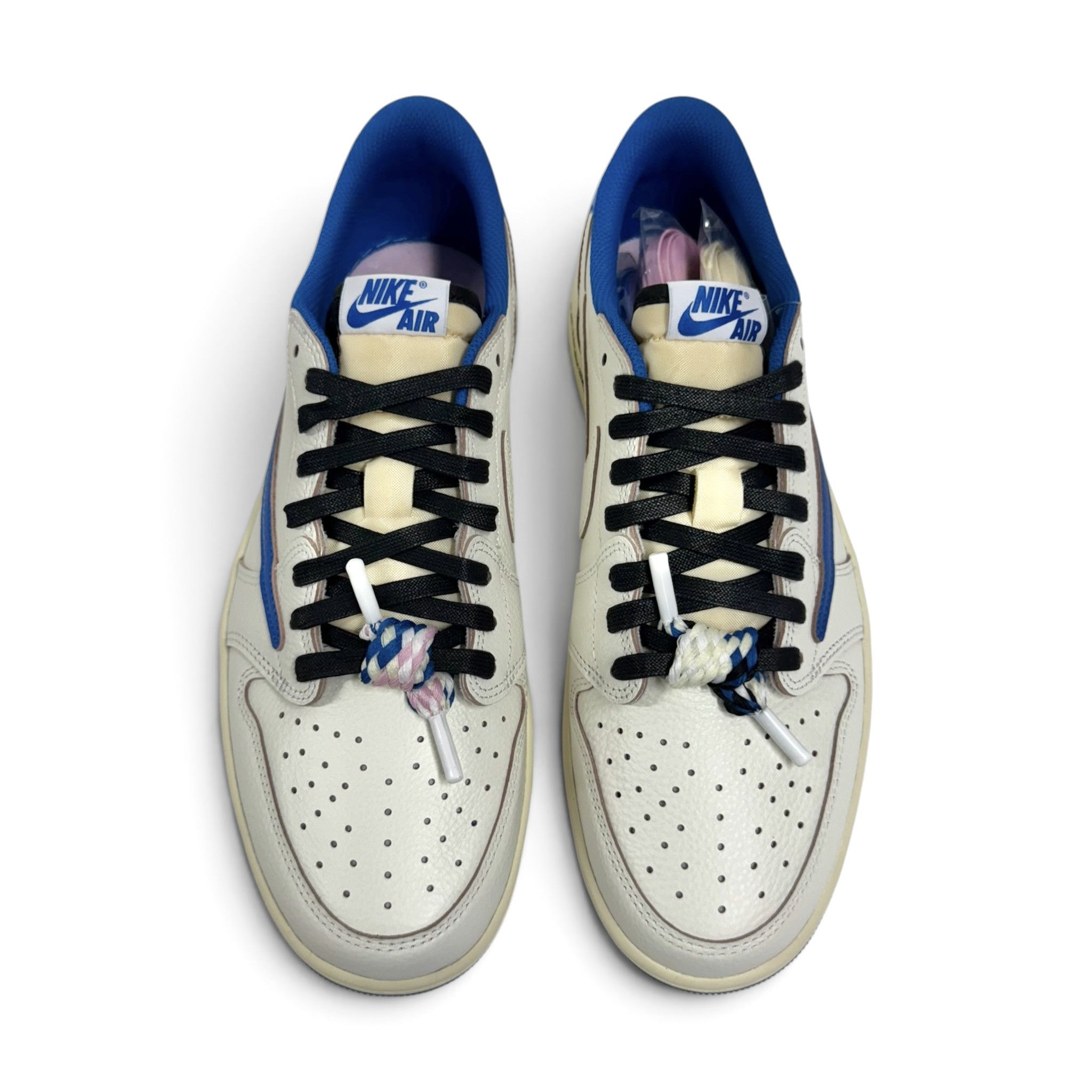 Nike 1 Retro Low OG SP Fragment x Travis Scott Sail Military Blu Size US 10.5 / EU 43-44 - 5 Thumbnail