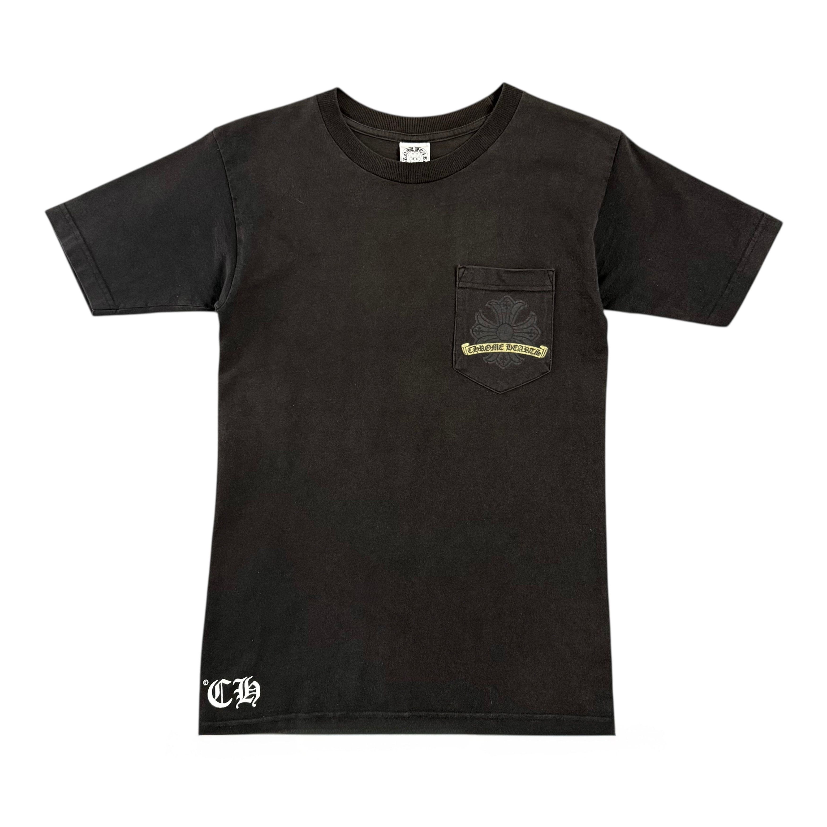 Chrome Hearts Vintage Horseshoe Pocket Short Sleeve Tee Shirt Black Gold Size US S / EU 44-46 / 1 - 2 Thumbnail