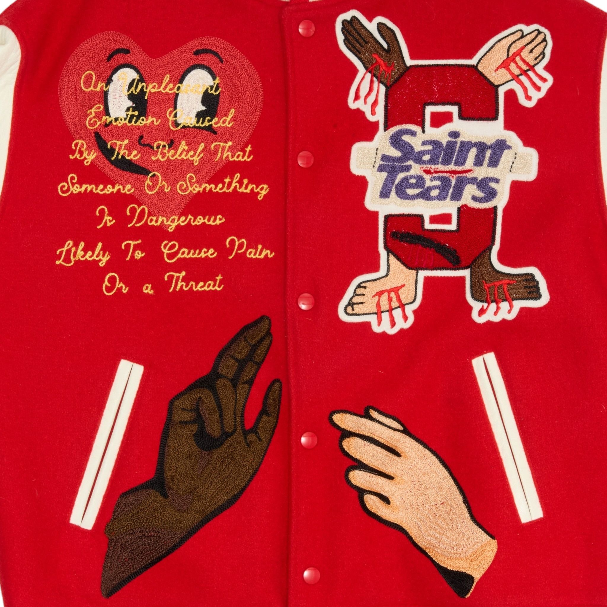 Saint Michael x Denim Tears Stadium Varsity Jacket Red White Multi Size US L / EU 52-54 / 3 - 3 Thumbnail