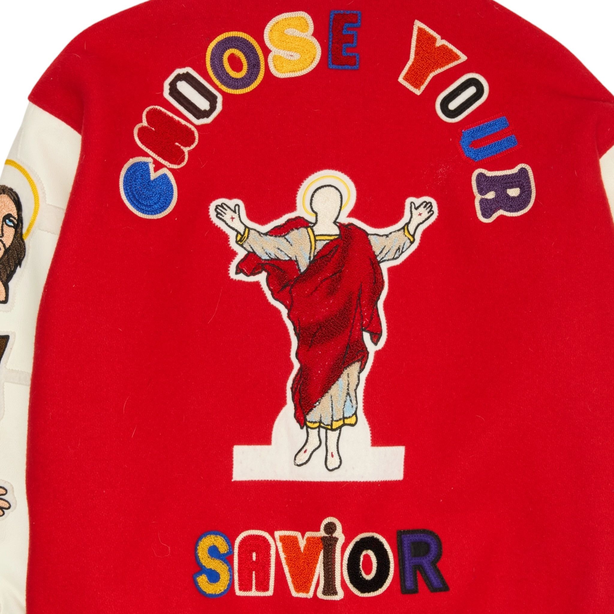 Saint Michael x Denim Tears Stadium Varsity Jacket Red White Multi Size US L / EU 52-54 / 3 - 4 Thumbnail