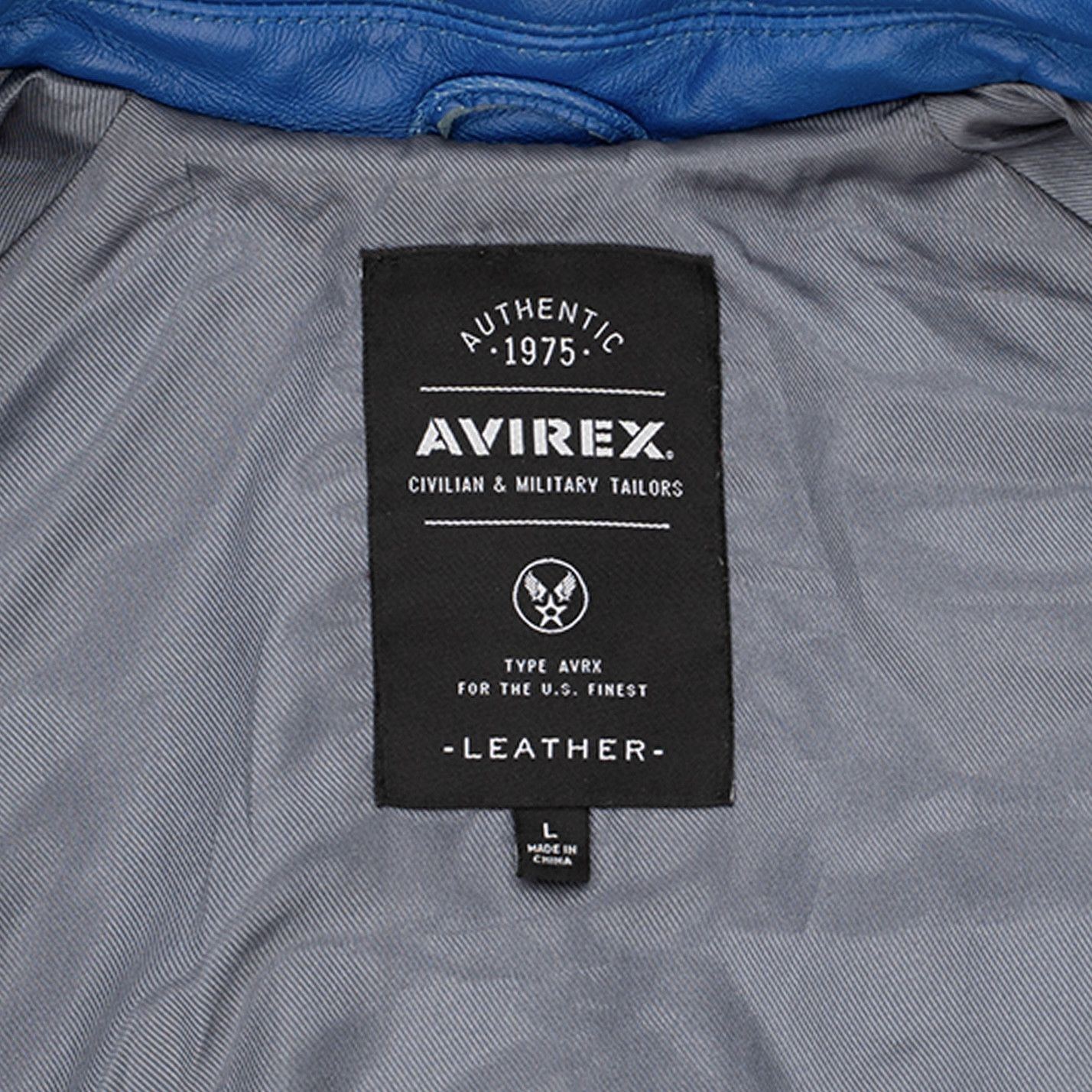 Avirex Icon Logo Leather Jacket Mazarine Blue Multi Size US L / EU 52-54 / 3 - 7 Thumbnail