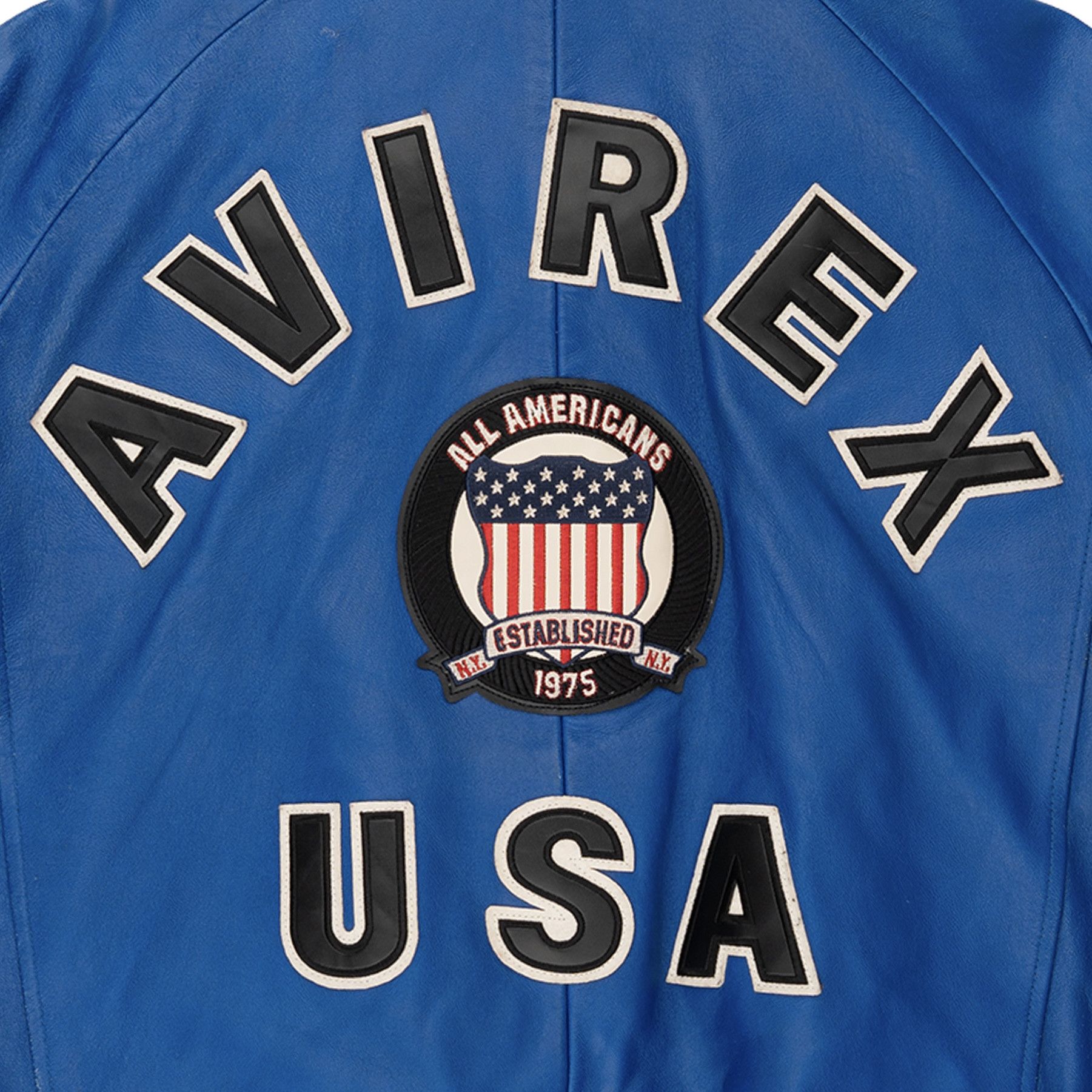 Avirex Icon Logo Leather Jacket Mazarine Blue Multi Size US L / EU 52-54 / 3 - 3 Thumbnail