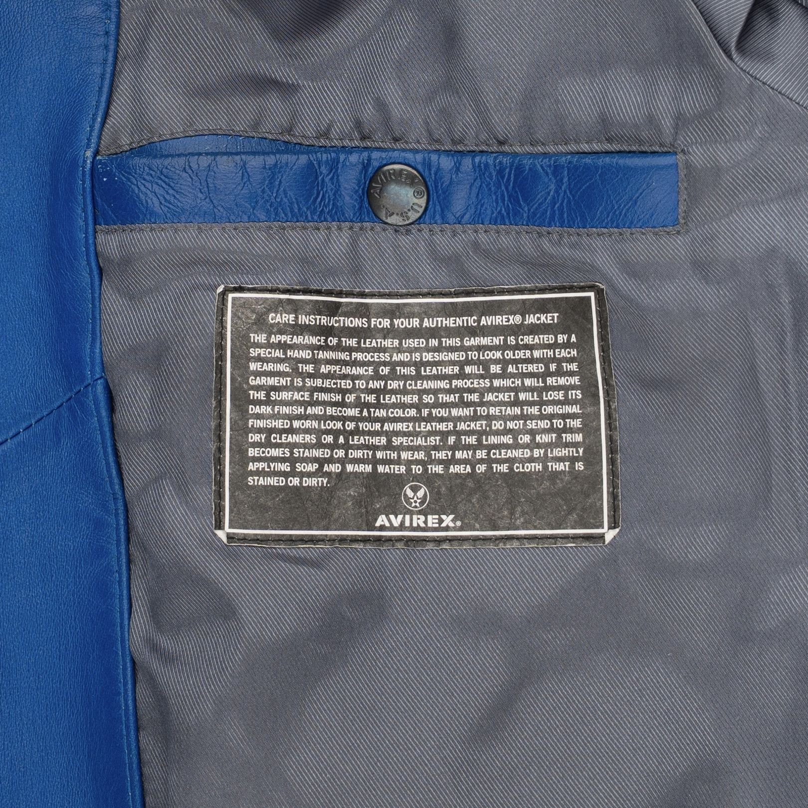Avirex Icon Logo Leather Jacket Mazarine Blue Multi Size US L / EU 52-54 / 3 - 6 Thumbnail