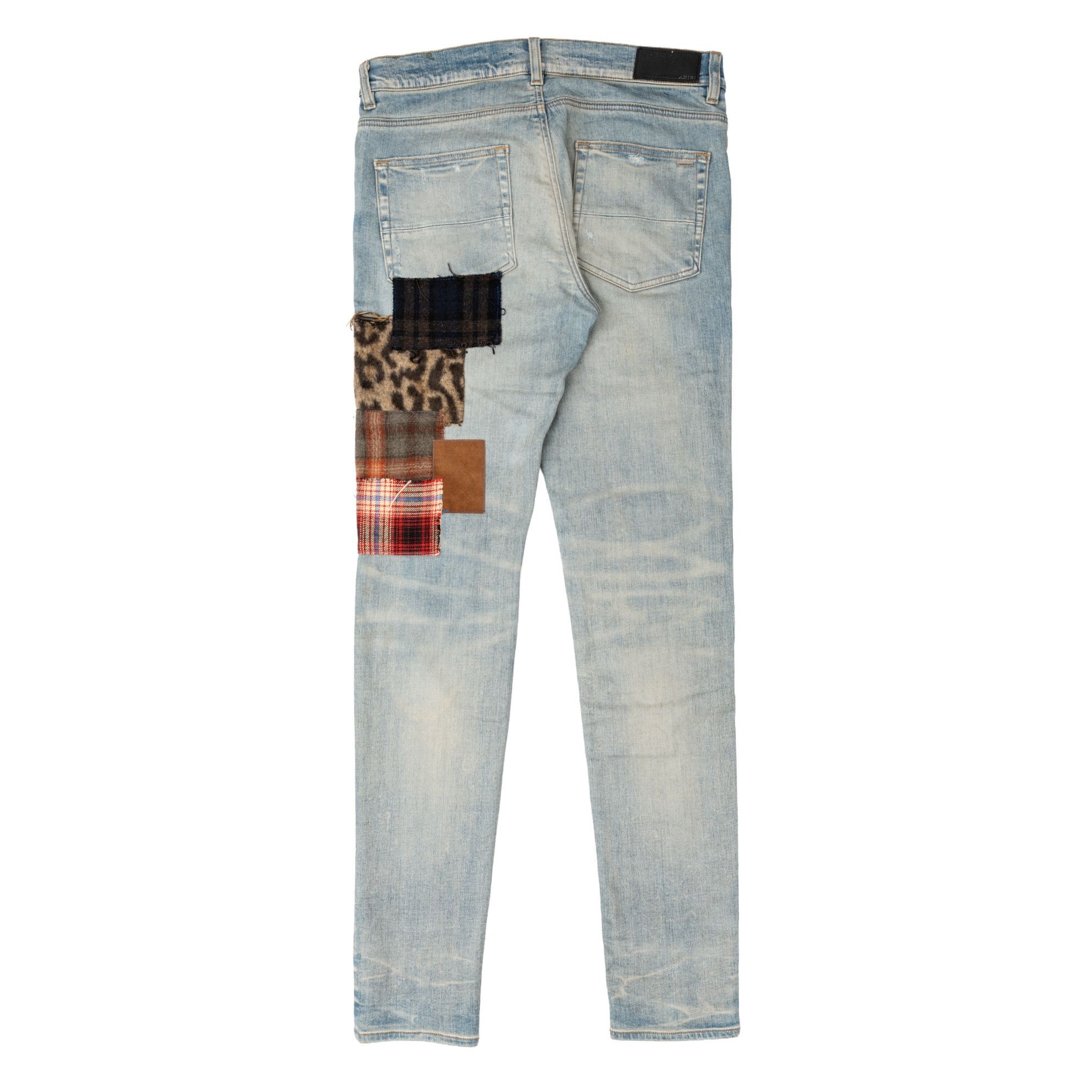 Amiri Amiri Art Patch Jeans Clay Indigo Multi Size US 33 - 2 Thumbnail