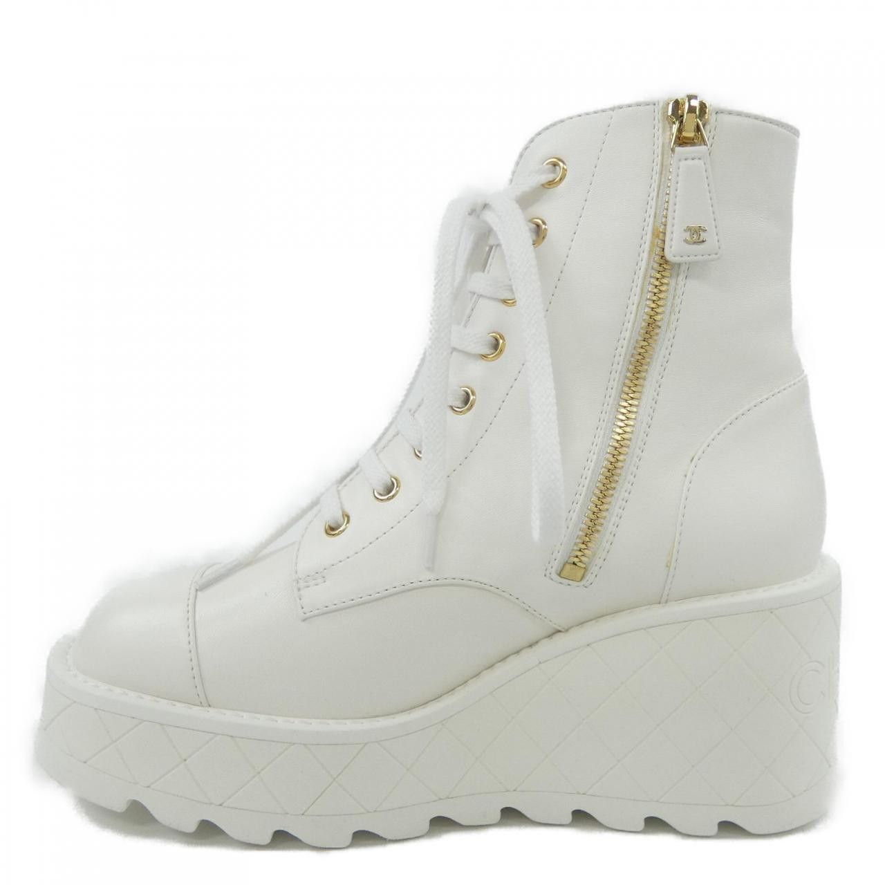 Chanel Chanel Chanel Combat Boots Lambskin Boots Leather Shoes G45388X01000 DUTY FREE for USA Size ONE SIZE - 2 Thumbnail