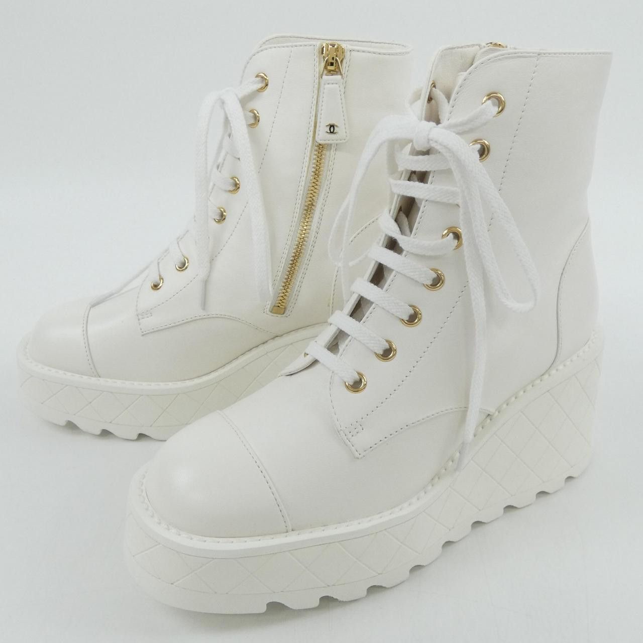 Chanel Chanel Chanel Combat Boots Lambskin Boots Leather Shoes G45388X01000 DUTY FREE for USA Size ONE SIZE - 3 Thumbnail