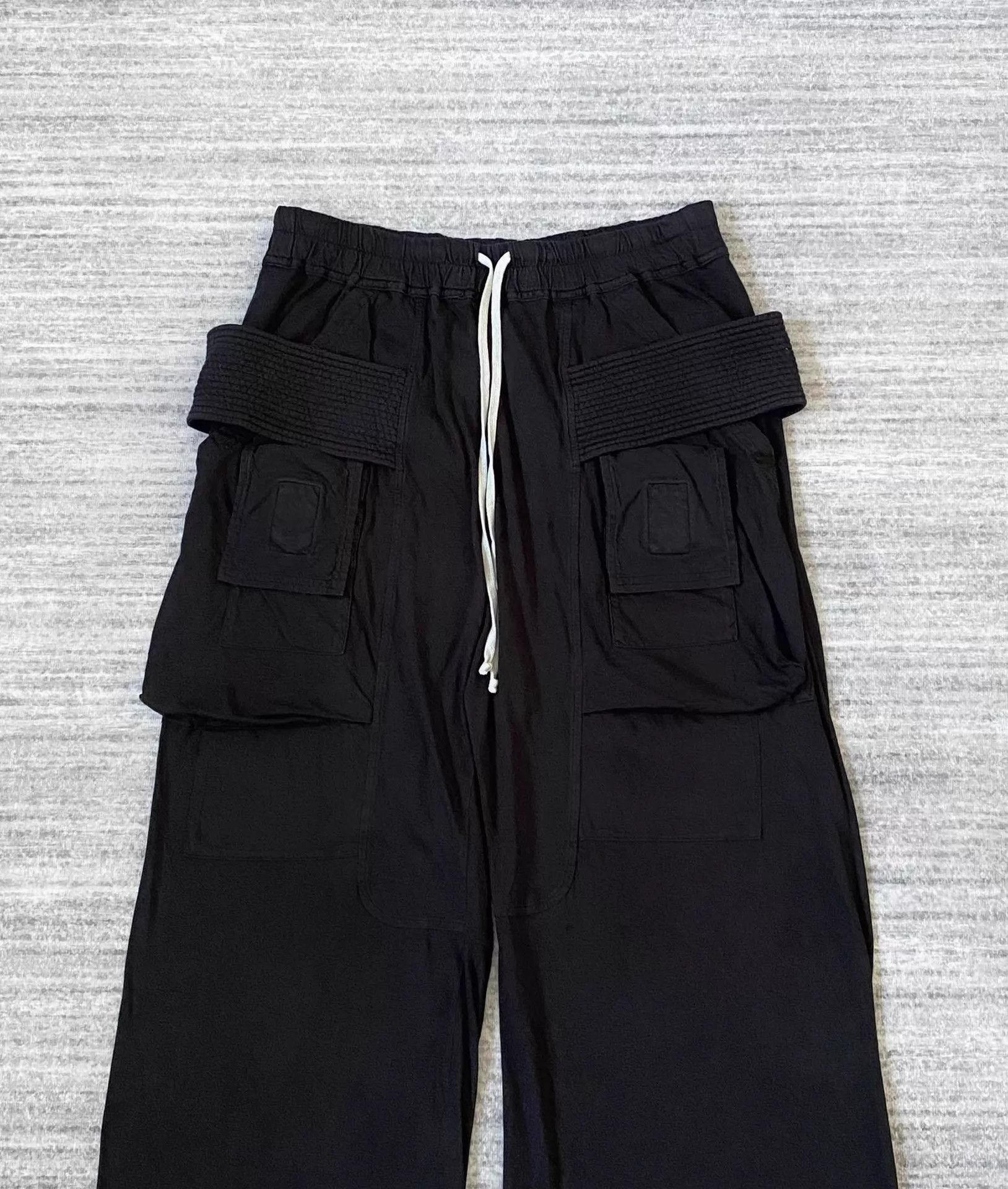 Rick Owens Double Ring Wide-Leg Trousers in Black Size US 32 / EU 48 - 2 Thumbnail