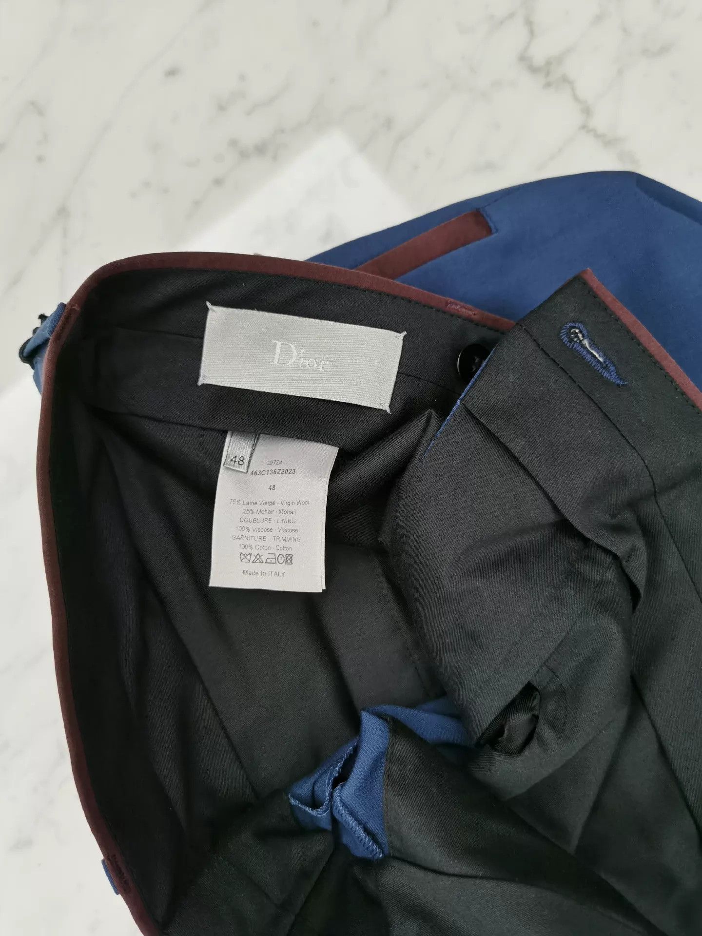 Dior Stylish Blue Wool-Mohair Blend Trousers Size US 32 / EU 48 - 8 Thumbnail
