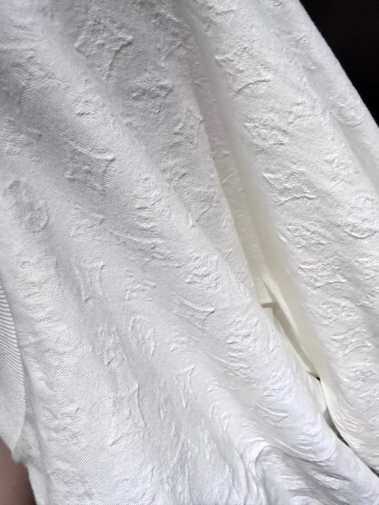 Louis Vuitton Embossed Cotton T-Shirt in White Size US M / EU 48-50 / 2 - 3 Thumbnail
