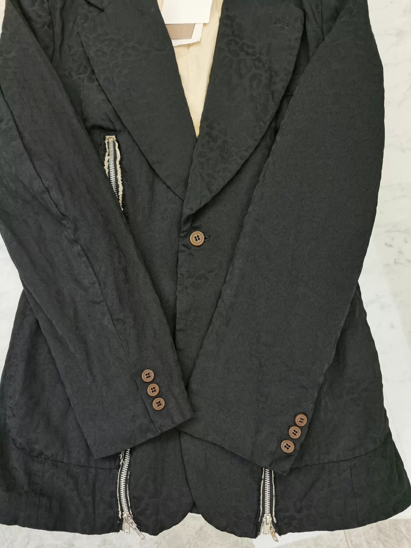 Comme des Garcons Textured Black Cinched Blazer Size M Size US M / EU 48-50 / 2 - 7 Thumbnail