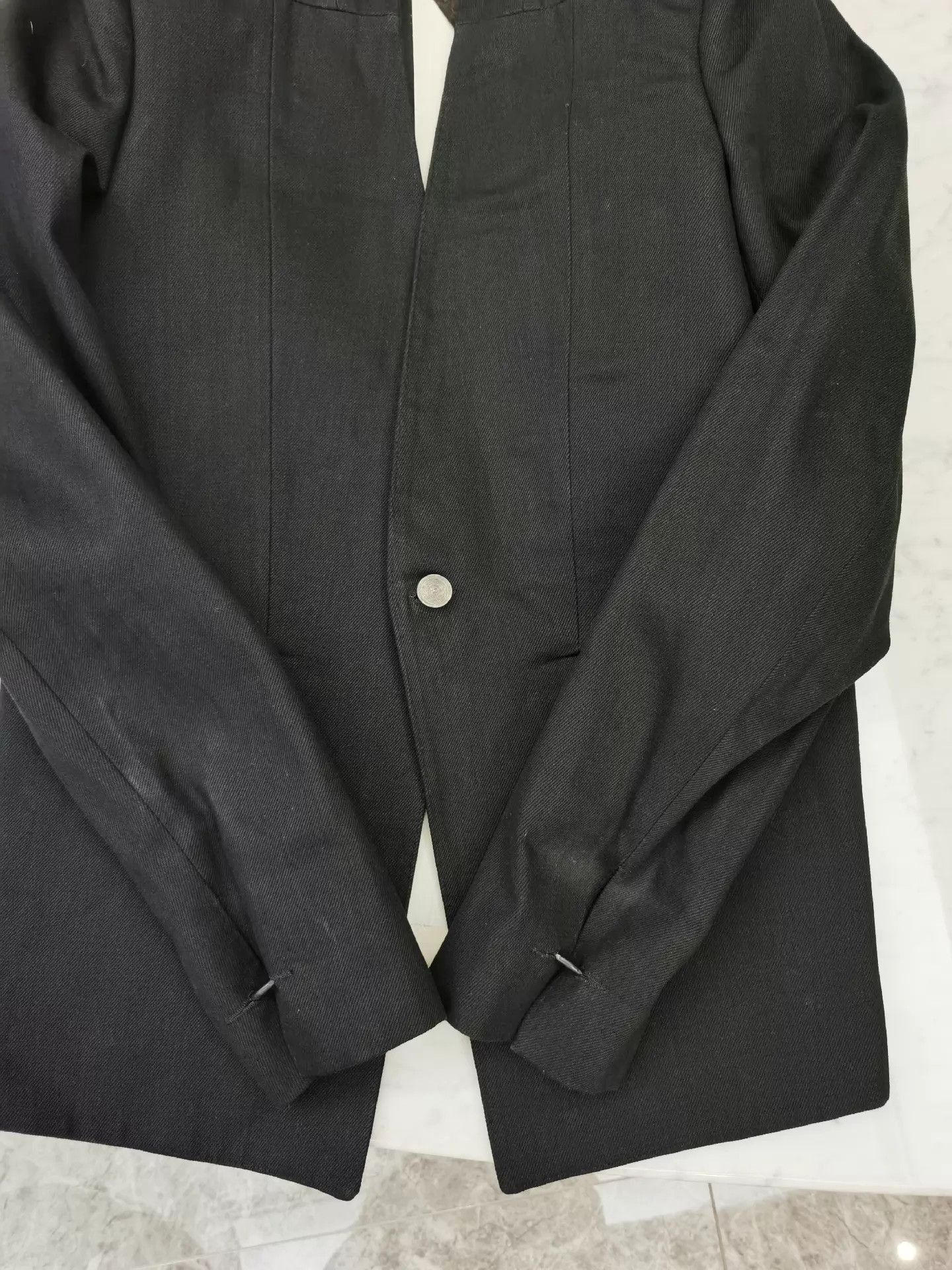 Boris Bidjan Saberi Sleek Black Blazer with Unique Structure Size US S / EU 44-46 / 1 - 8 Thumbnail