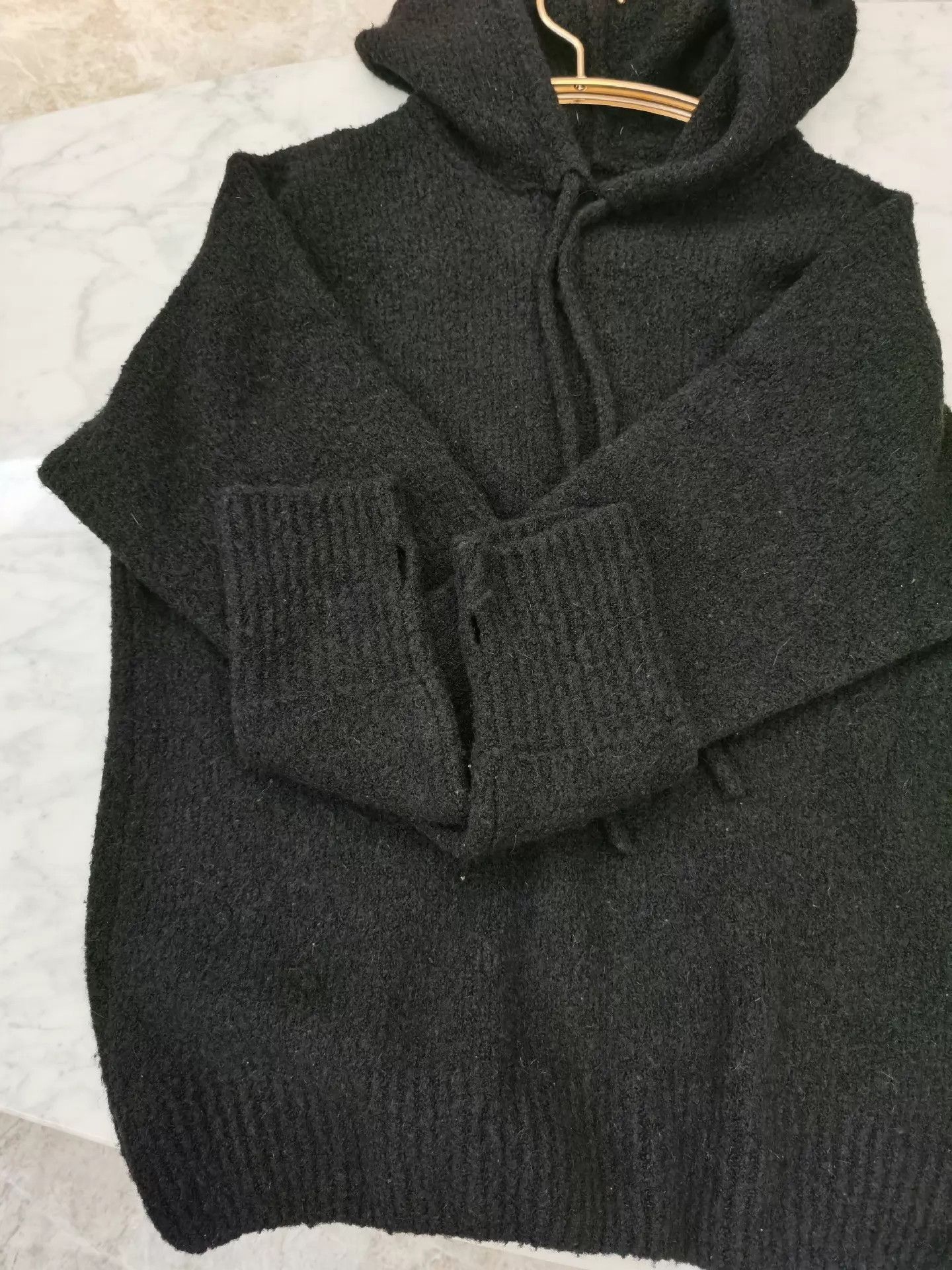 Maison Margiela Black Hooded Wool-Blend Sweater Size US M / EU 48-50 / 2 - 8 Thumbnail