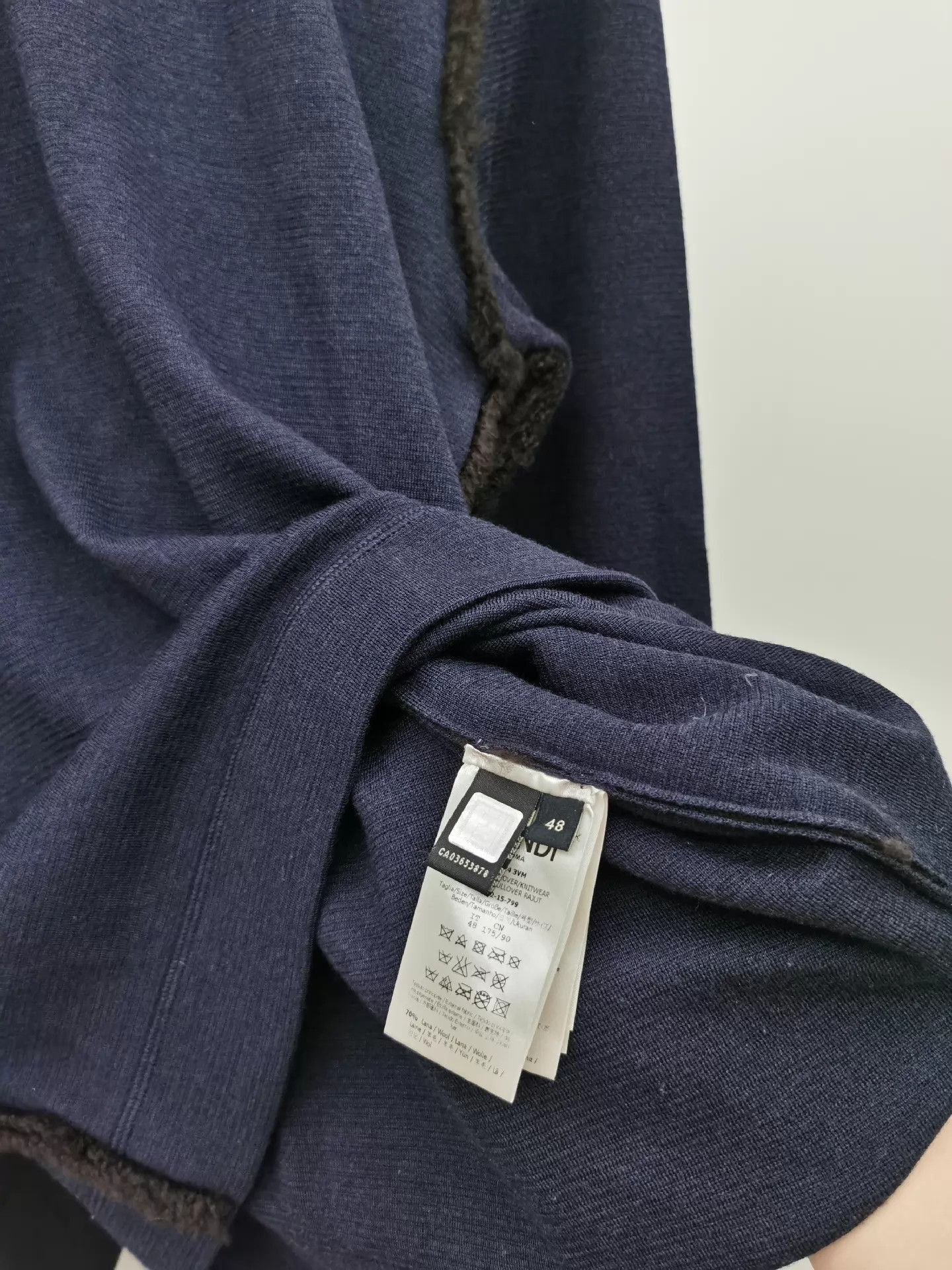 Fendi Navy Blue Wool/Silk/Cashmere Sweater Size US M / EU 48-50 / 2 - 4 Thumbnail