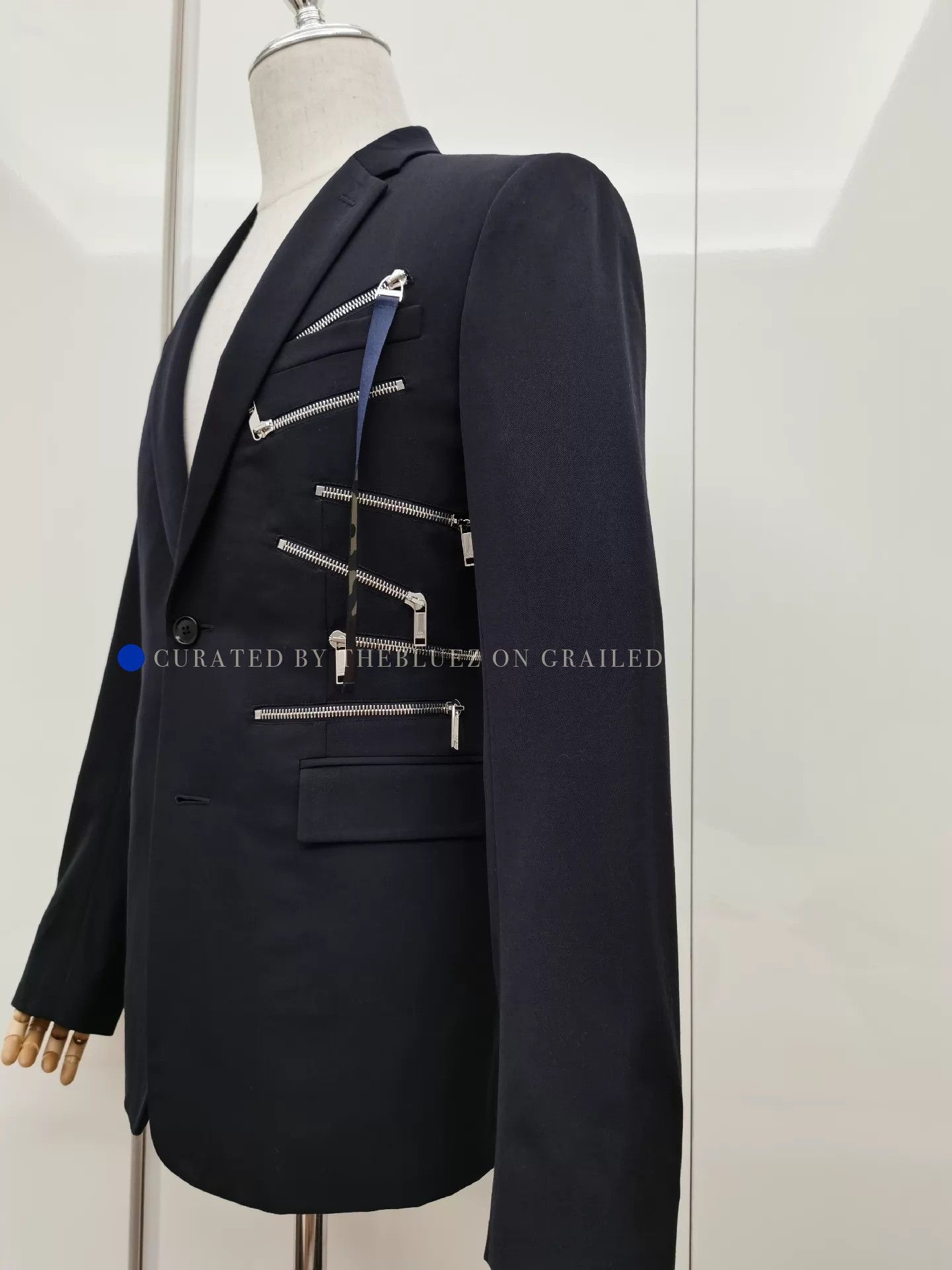 Dior Sleek Black Zipper Ribbon Blazer Size US M / EU 48-50 / 2 - 3 Thumbnail