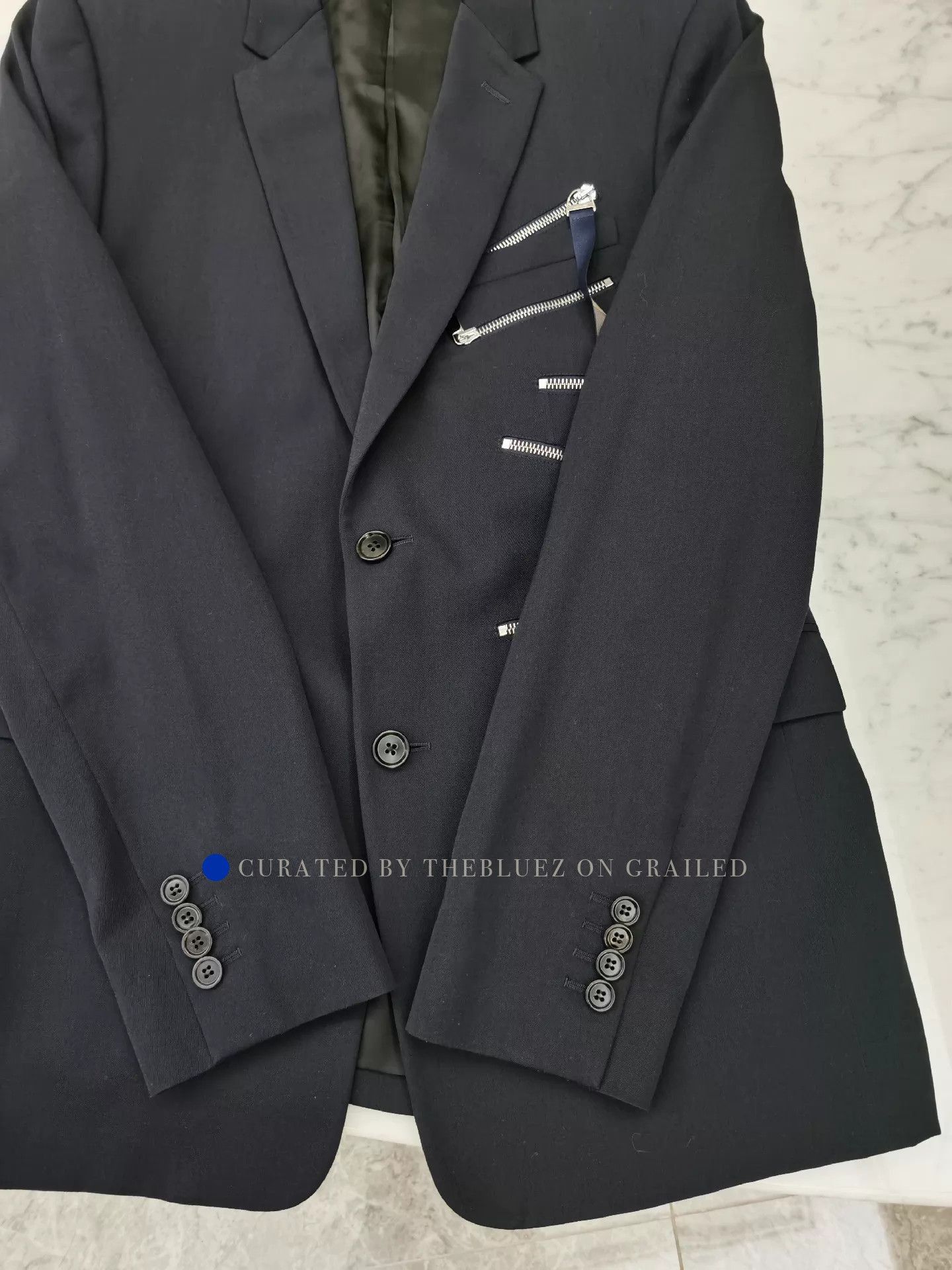 Dior Sleek Black Zipper Ribbon Blazer Size US M / EU 48-50 / 2 - 7 Thumbnail