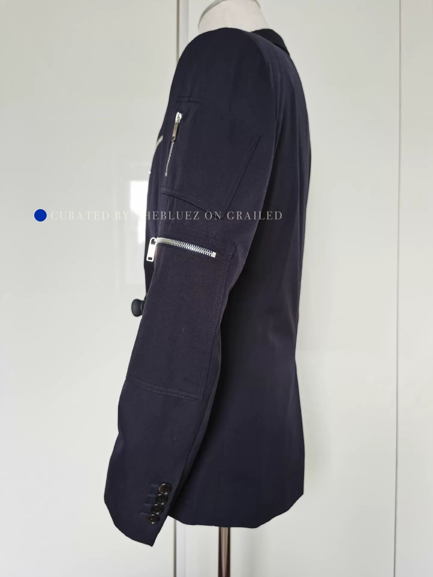 Dior Stylish Blue Wool Multi-Zip Suit Size US M / EU 48-50 / 2 - 7 Thumbnail