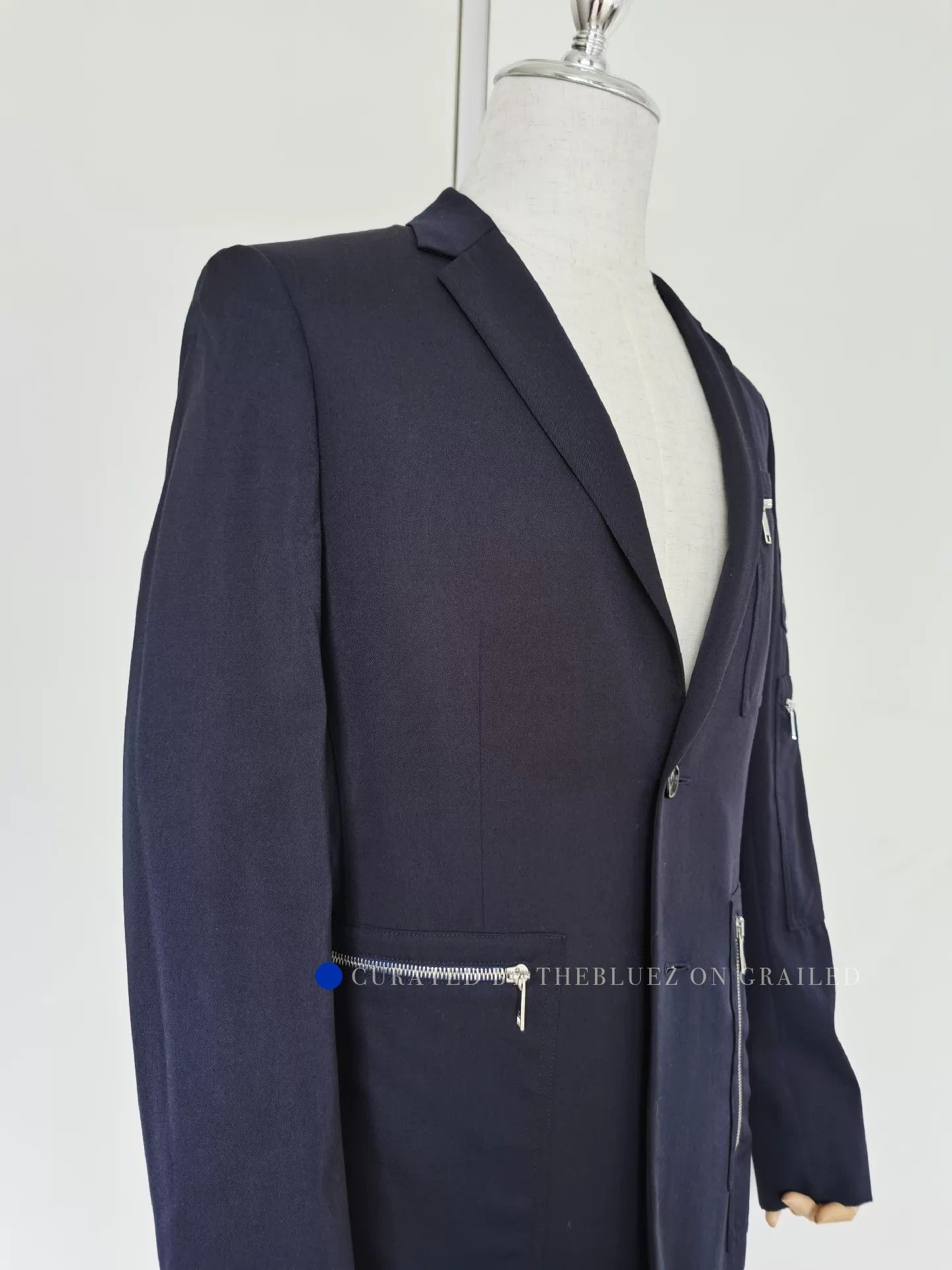 Dior Stylish Blue Wool Multi-Zip Suit Size US M / EU 48-50 / 2 - 9 Thumbnail