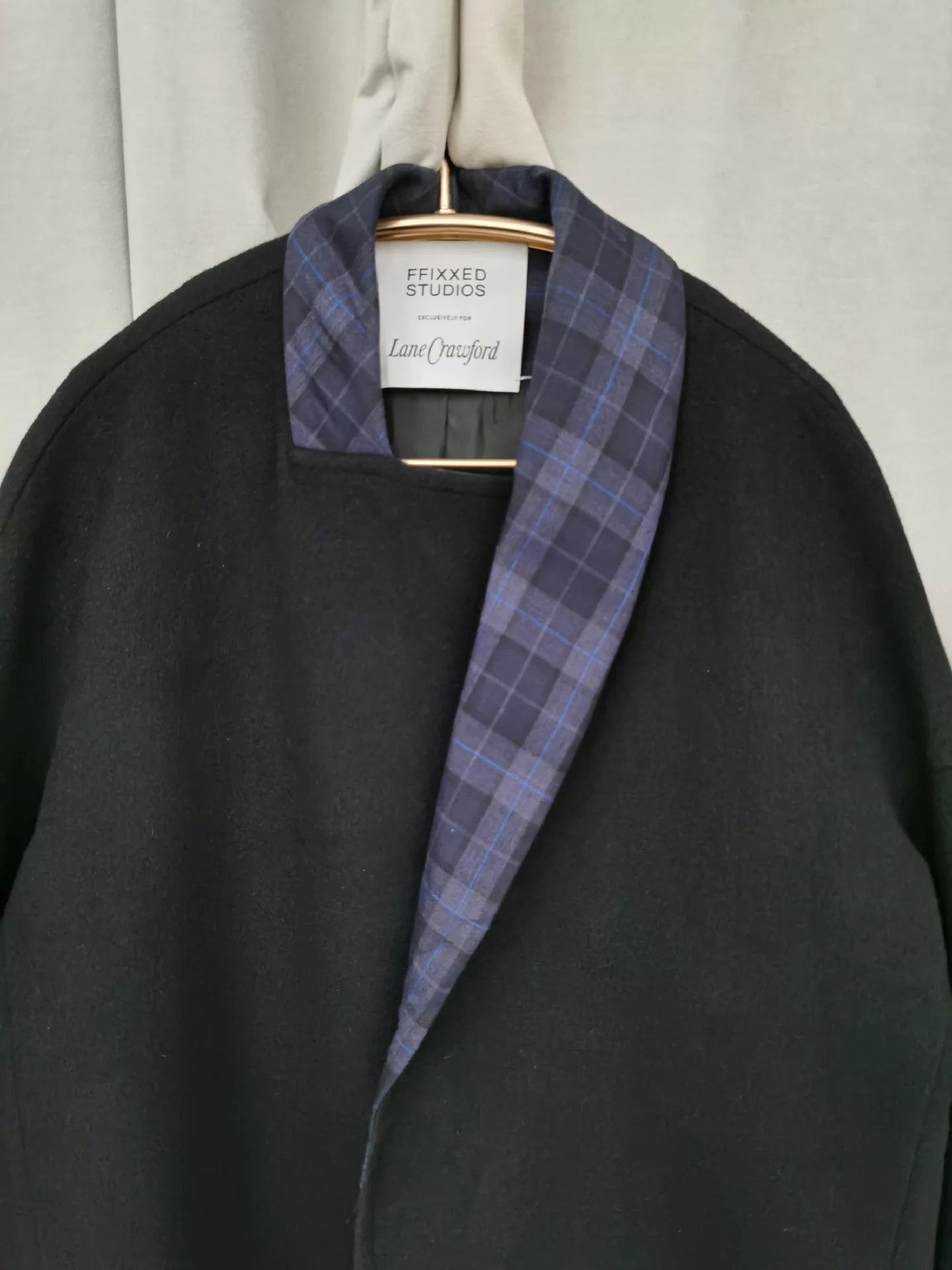FFIXXED STUDIOS Unisex Wool Drop Shoulder Coat in Black Size US XS / EU 42 / 0 - 2 Thumbnail
