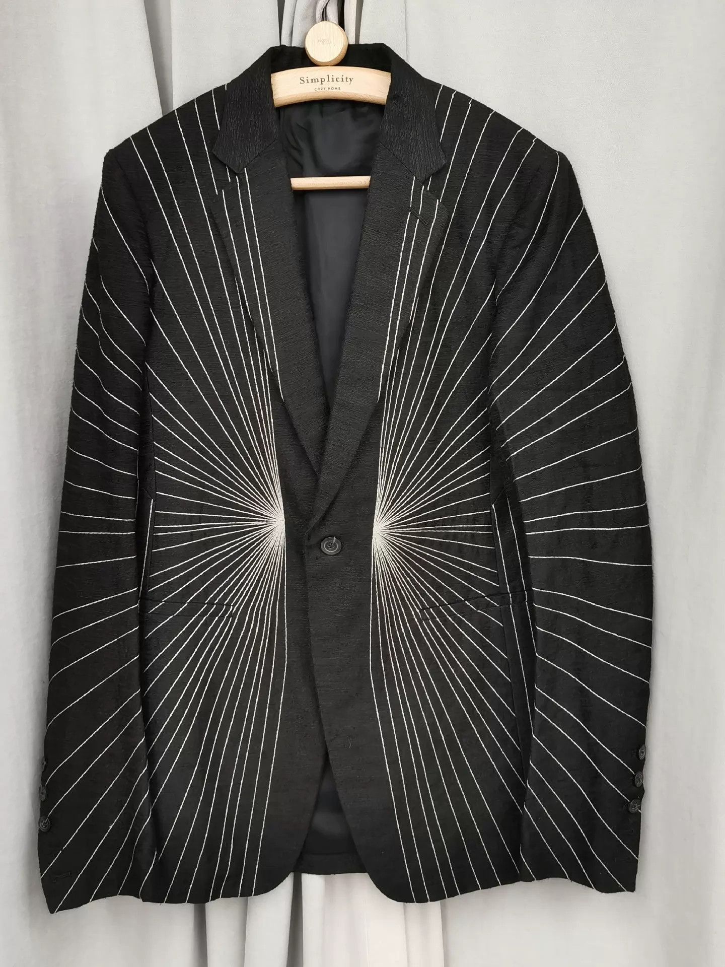 Rick Owens Ray Blazer in Sleek Black Size US M / EU 48-50 / 2 - 2 Thumbnail