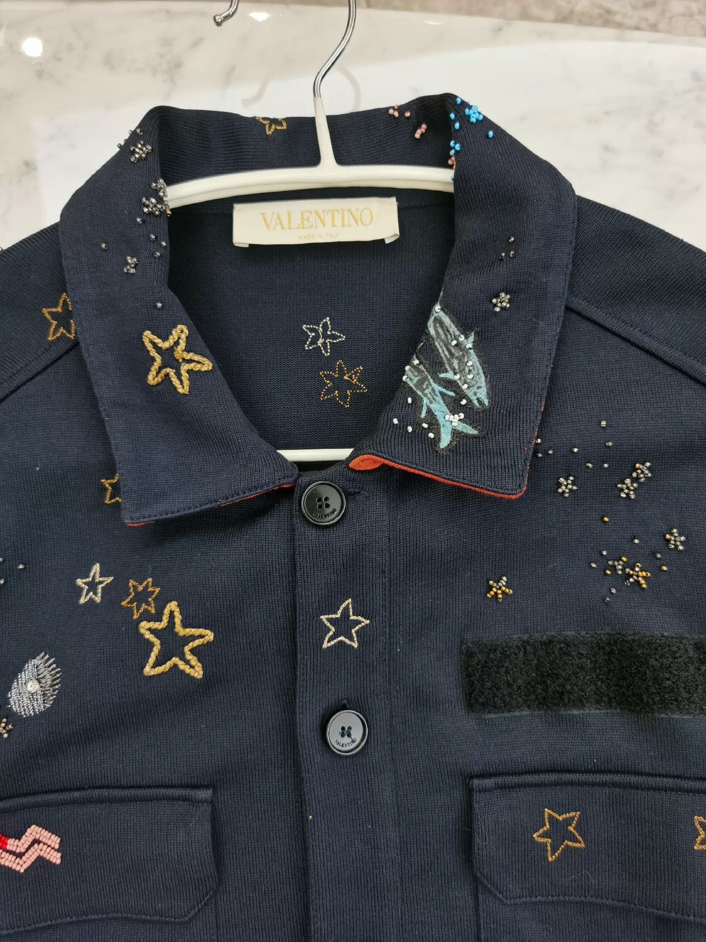 Valentino Cosmic Star 3D Beaded Black Cardigan Size US M / EU 48-50 / 2 - 8 Thumbnail
