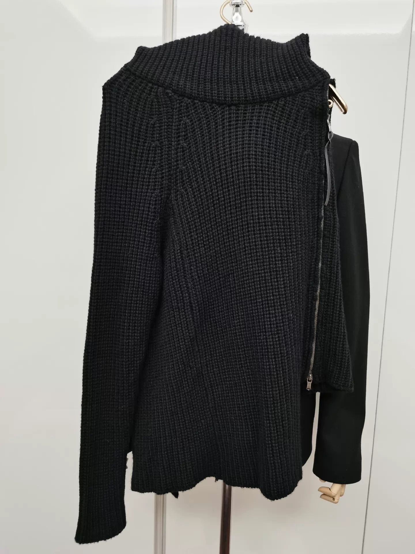 The Viridi-anne Unique Irregular Black Wool Sweater Size US L / EU 52-54 / 3 - 2 Thumbnail