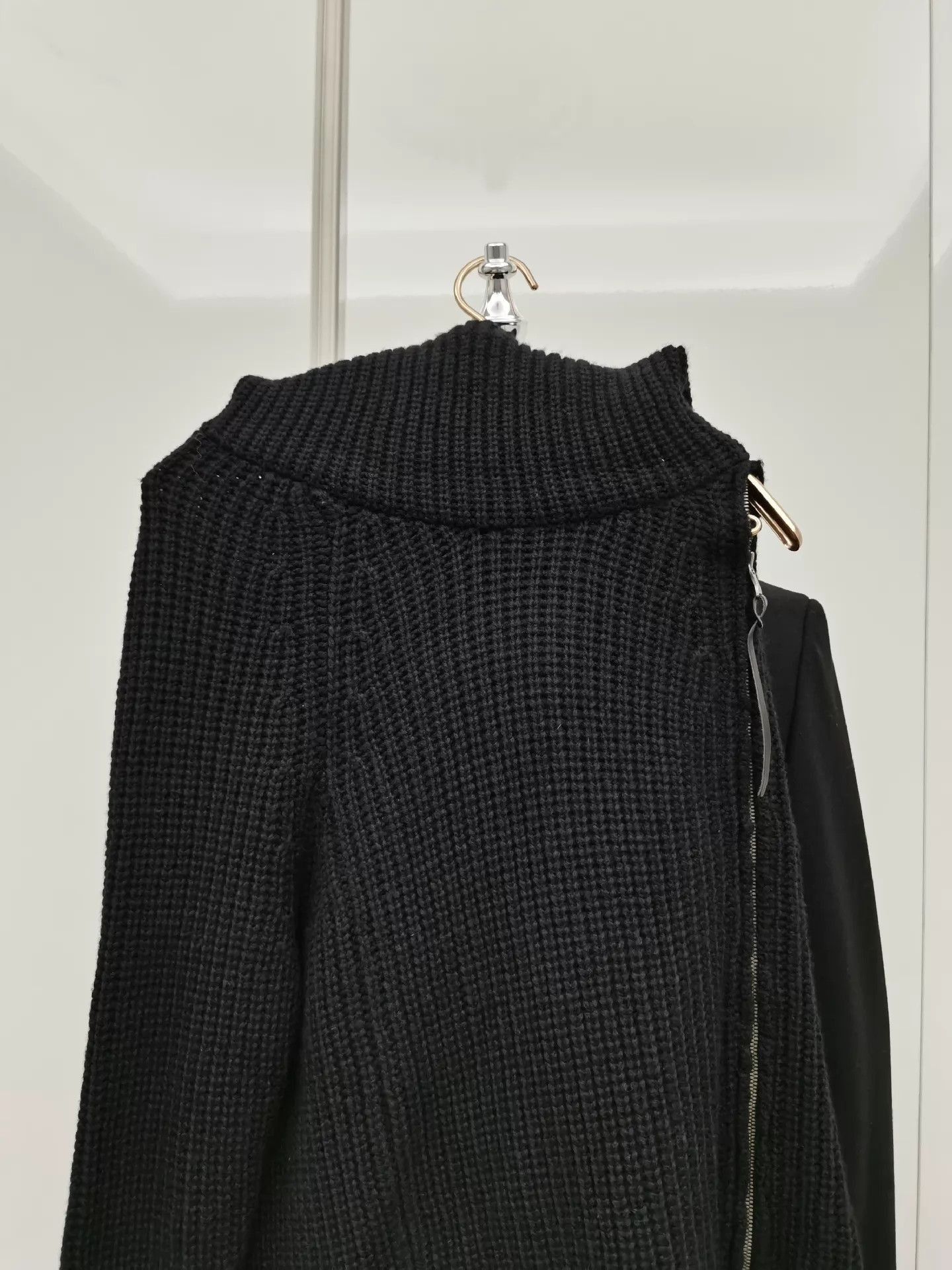 The Viridi-anne Unique Irregular Black Wool Sweater Size US L / EU 52-54 / 3 - 3 Thumbnail