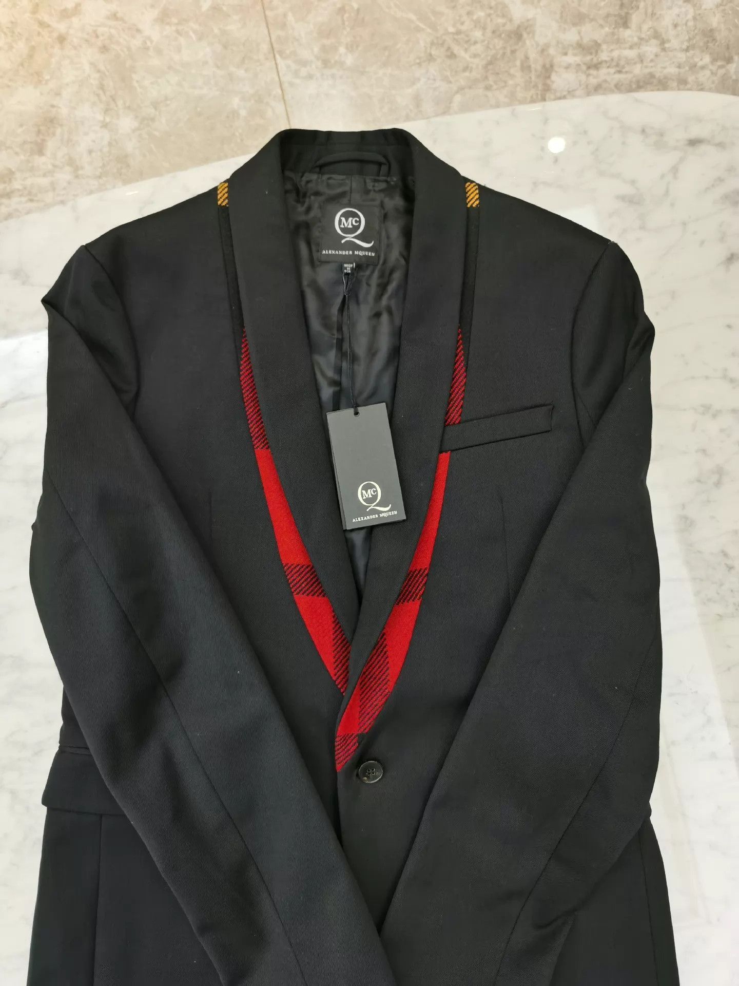Alexander McQueen Black Paneled Collar Blazer Size US M / EU 48-50 / 2 - 6 Thumbnail
