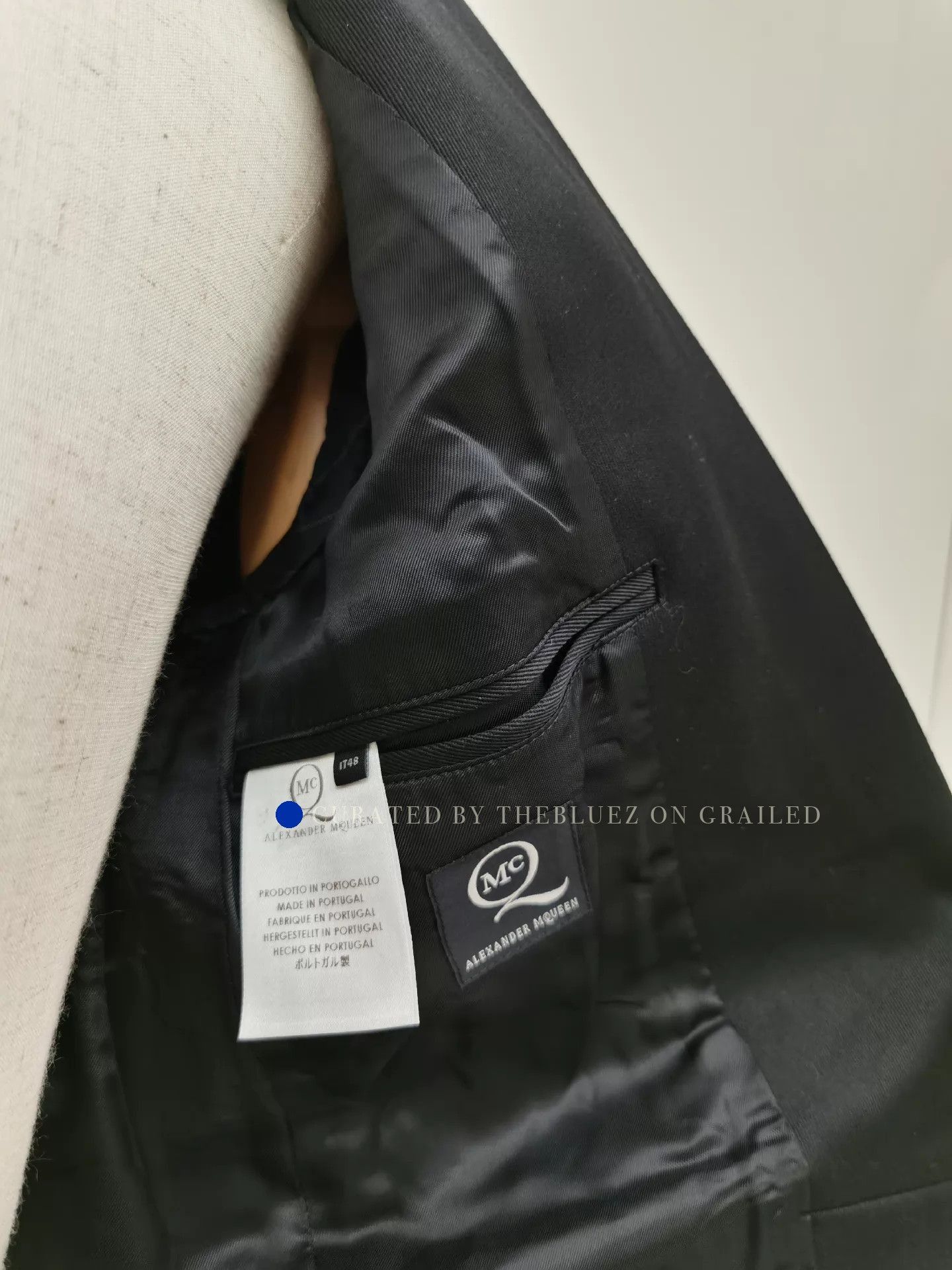 Alexander McQueen Black Paneled Collar Blazer Size US M / EU 48-50 / 2 - 8 Thumbnail