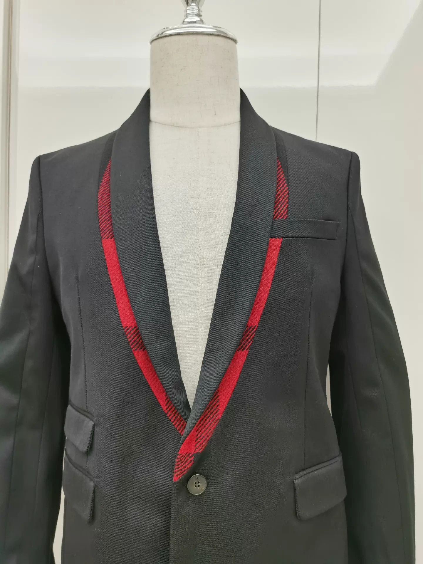 Alexander McQueen Black Paneled Collar Blazer Size US M / EU 48-50 / 2 - 2 Thumbnail